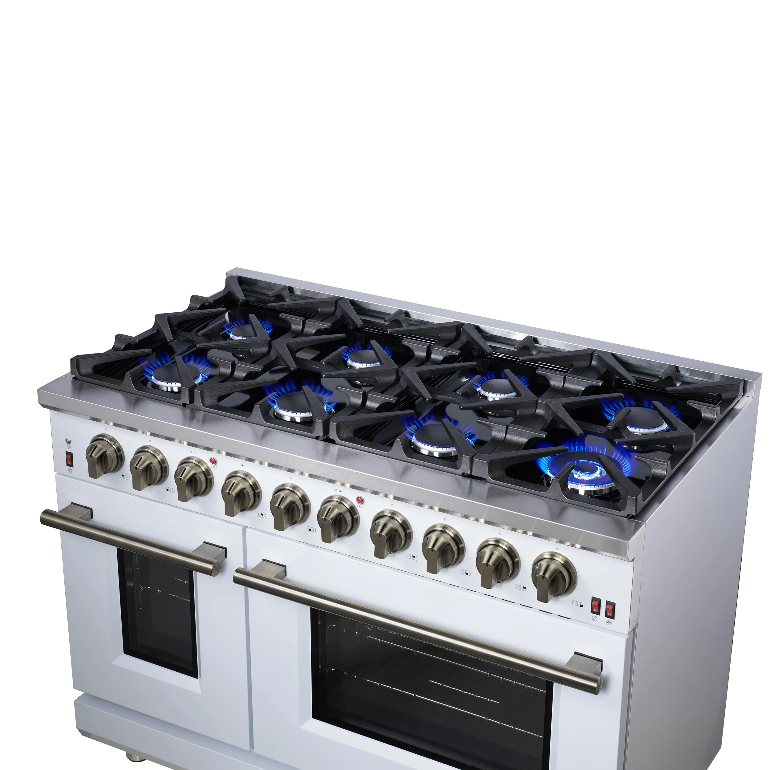 Massimo 48-Inch Freestanding Gas Range, 8 Burners, True Convection Oven FFSGS623948WHT