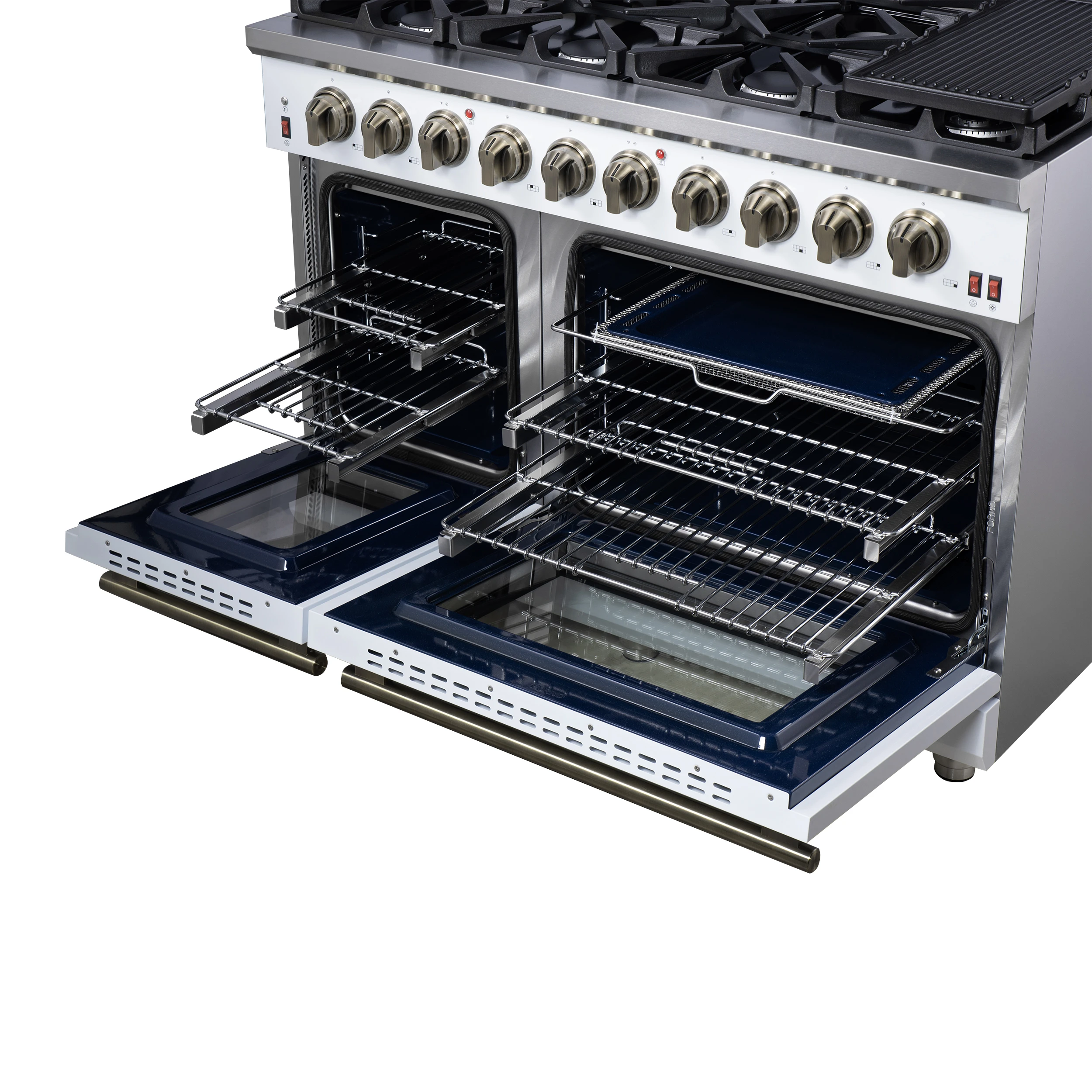 Massimo 48-Inch Freestanding Gas Range, 8 Burners, True Convection Oven FFSGS623948WHT