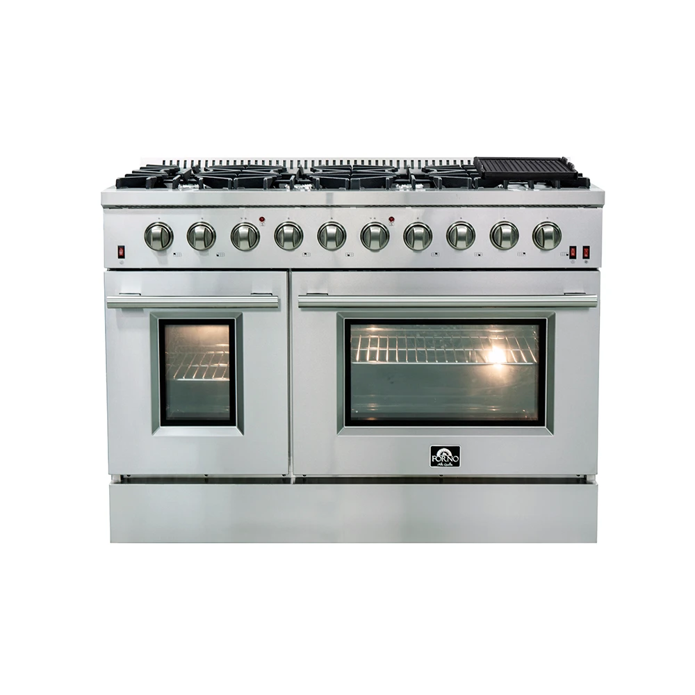 Galiano 48-Inch Freestanding Gas Range, , 8 Burners, 107,000 BTU, Griddle, Double Ovens, Energy Efficient FFSGS624448