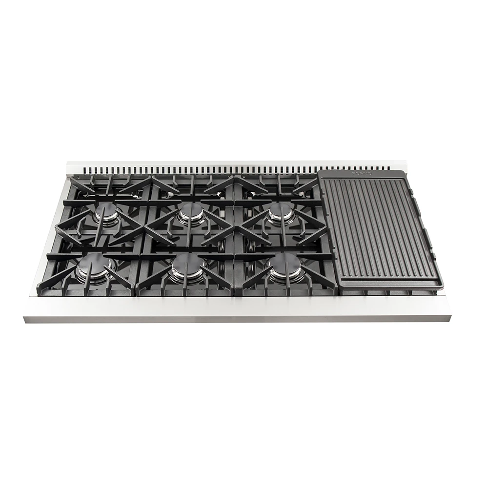 Galiano 48-Inch Freestanding Gas Range, , 8 Burners, 107,000 BTU, Griddle, Double Ovens, Energy Efficient FFSGS624448