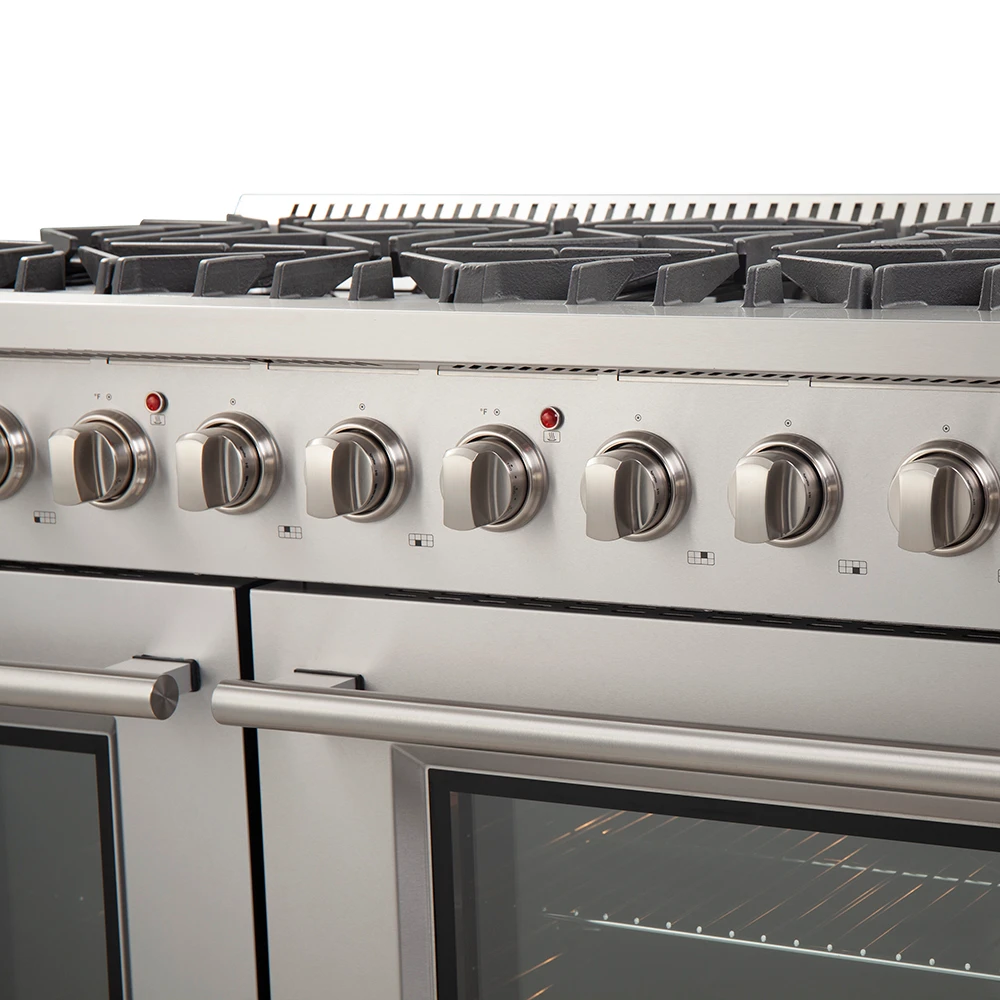 Galiano 48-Inch Freestanding Gas Range, , 8 Burners, 107,000 BTU, Griddle, Double Ovens, Energy Efficient FFSGS624448