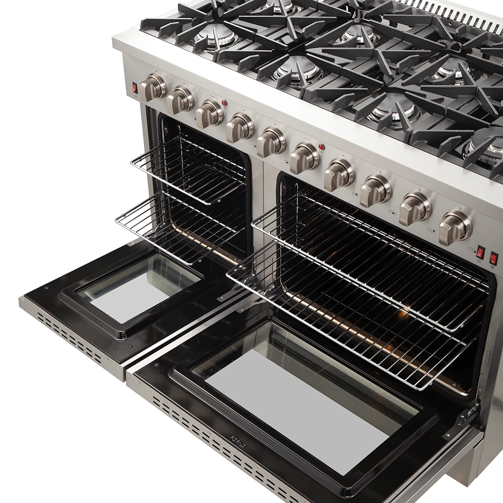 Galiano 48-Inch Freestanding Gas Range, , 8 Burners, 107,000 BTU, Griddle, Double Ovens, Energy Efficient FFSGS624448