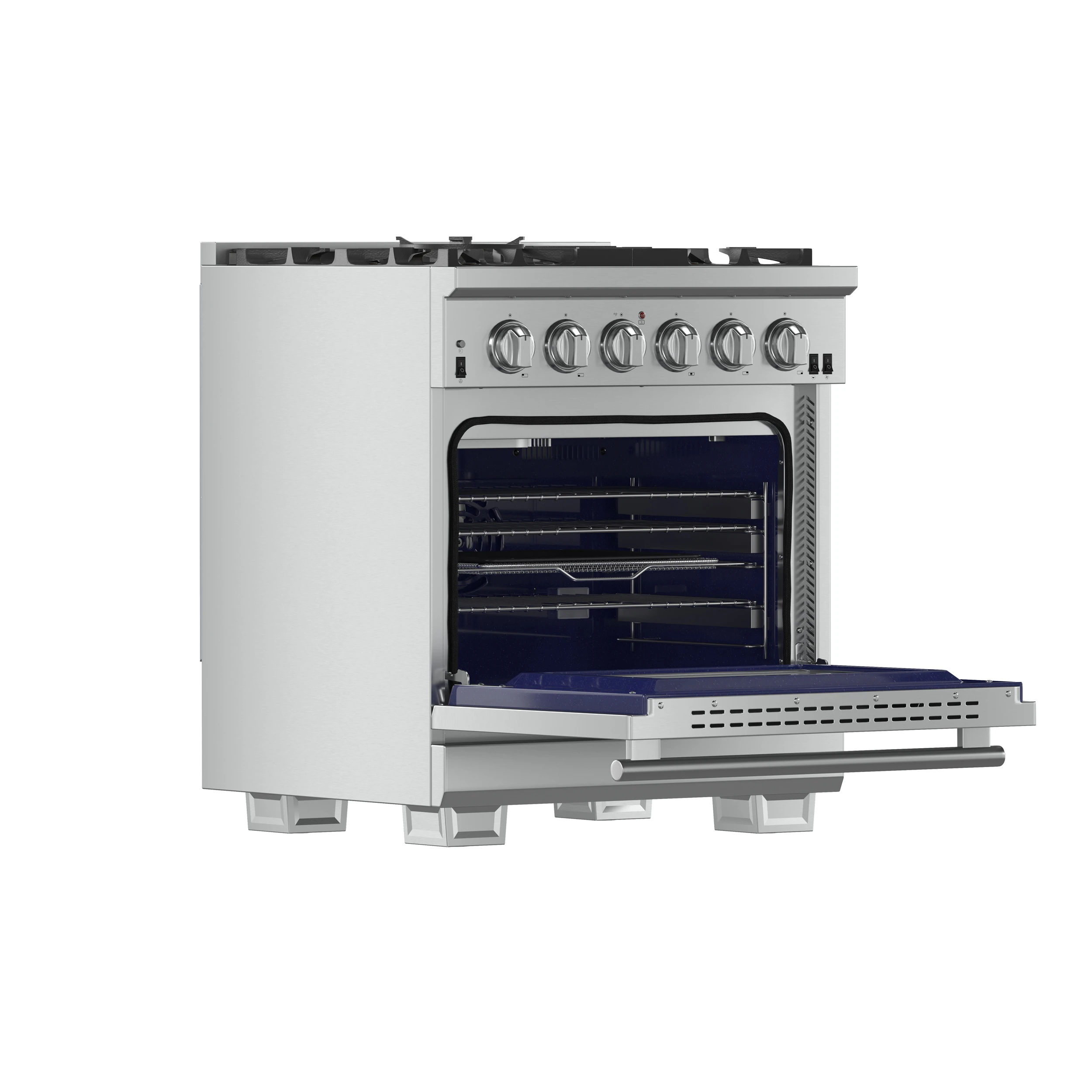 Capriasca 30-Inch Freestanding Gas Range, 4 Burners, True Convection Oven FFSGS626030