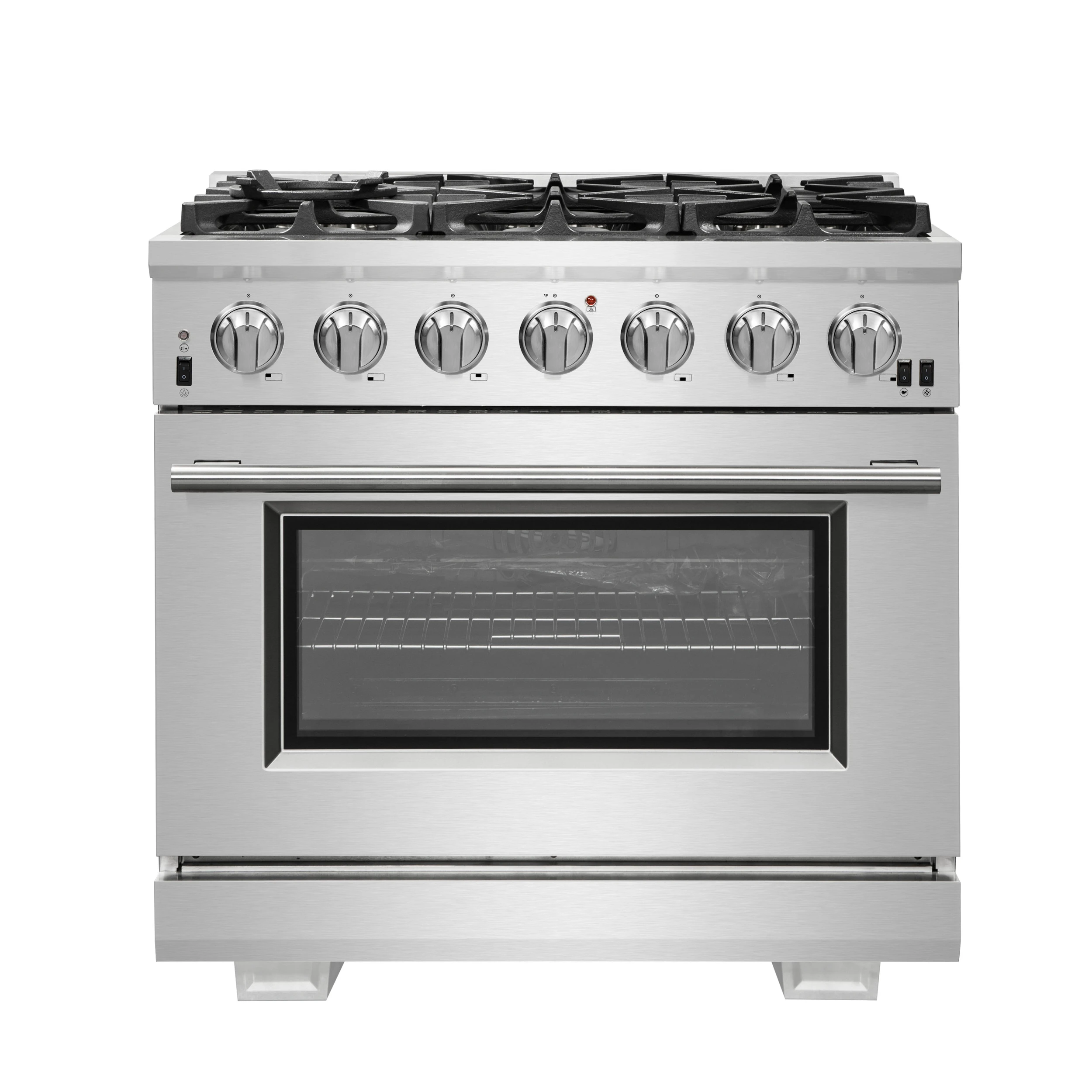 Capriasca 36-Inch Gas Range, , 6 Brass Burners, 120,000 BTU, Convection Oven, Energy Efficient FFSGS626036