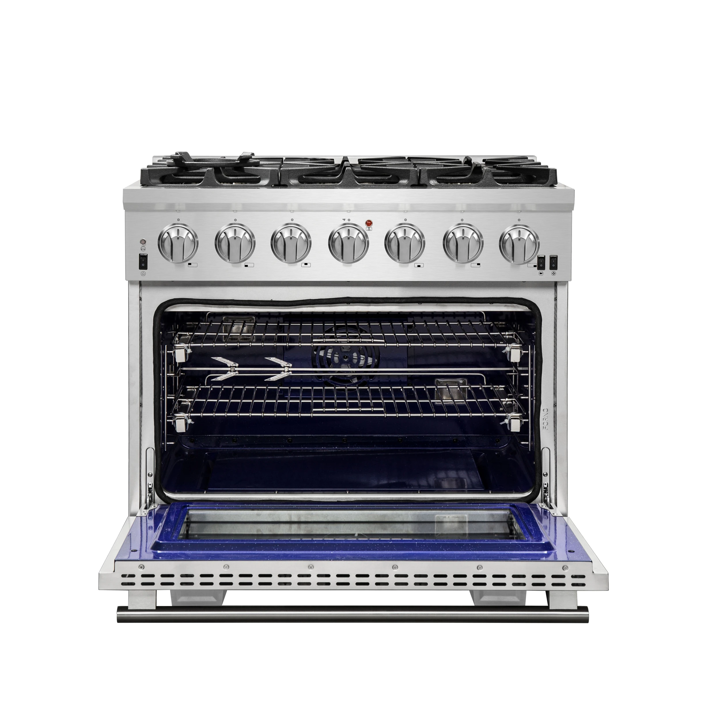 Capriasca 36-Inch Gas Range, , 6 Brass Burners, 120,000 BTU, Convection Oven, Energy Efficient FFSGS626036