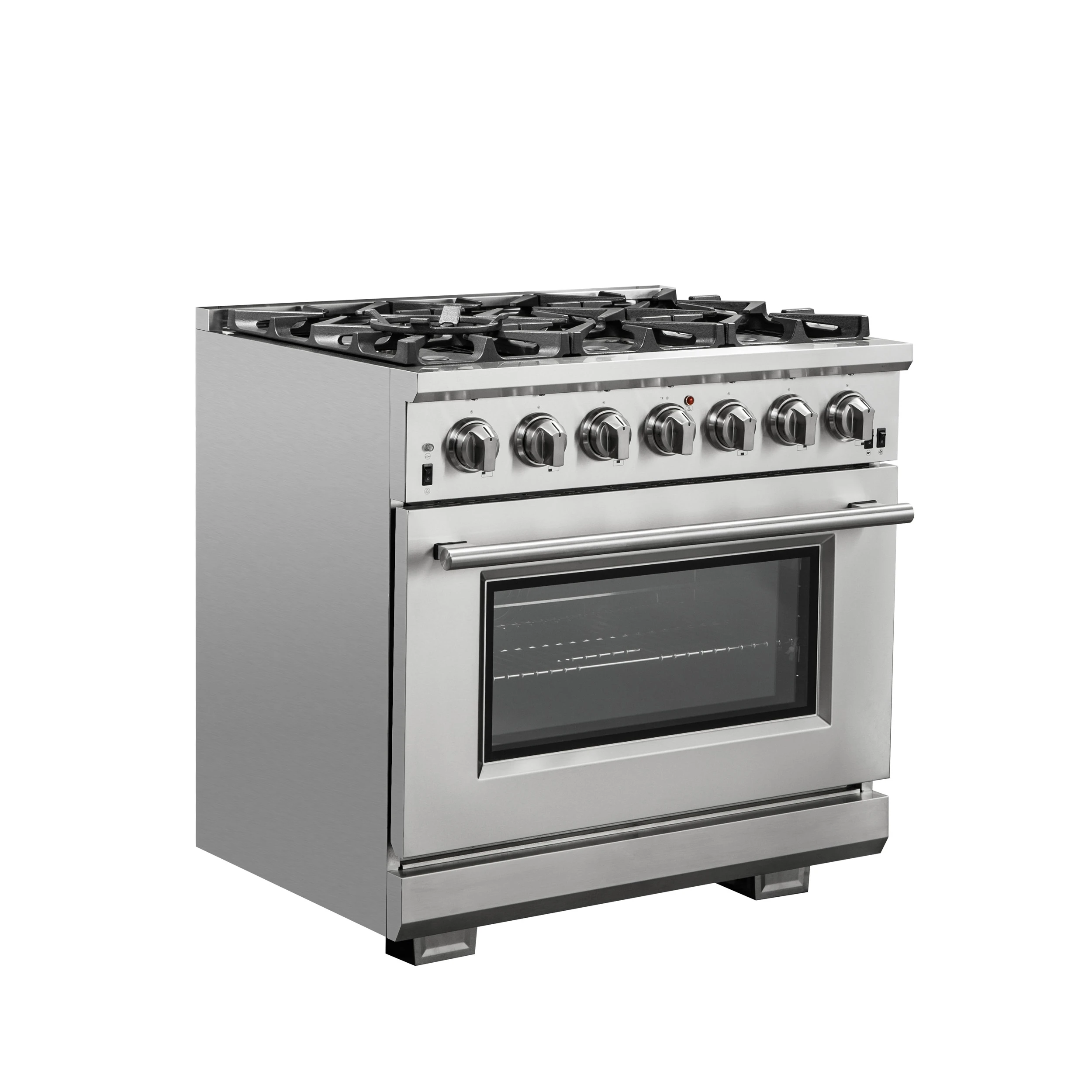 Capriasca 36-Inch Gas Range, , 6 Brass Burners, 120,000 BTU, Convection Oven, Energy Efficient FFSGS626036