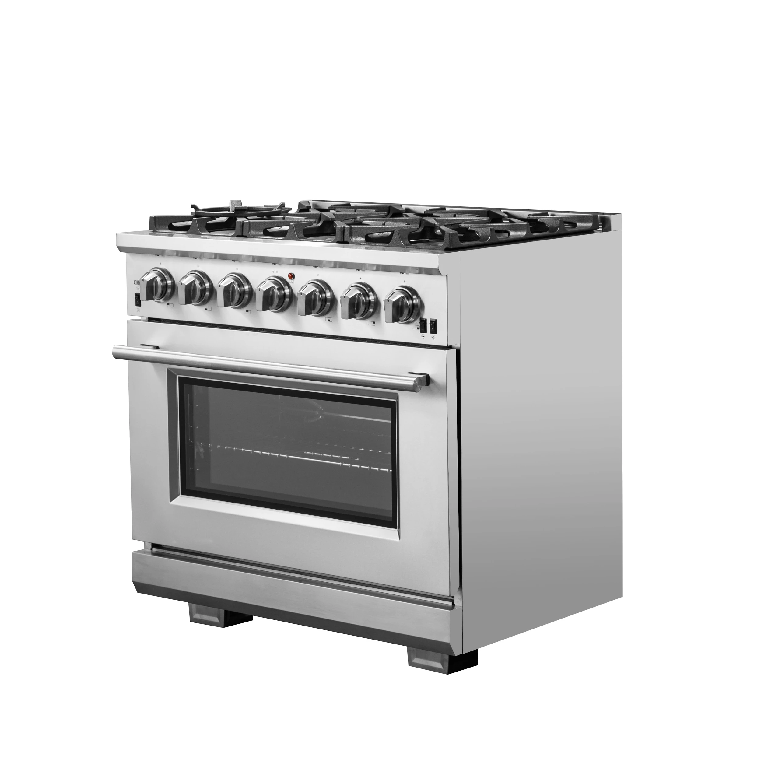 Capriasca 36-Inch Gas Range, , 6 Brass Burners, 120,000 BTU, Convection Oven, Energy Efficient FFSGS626036