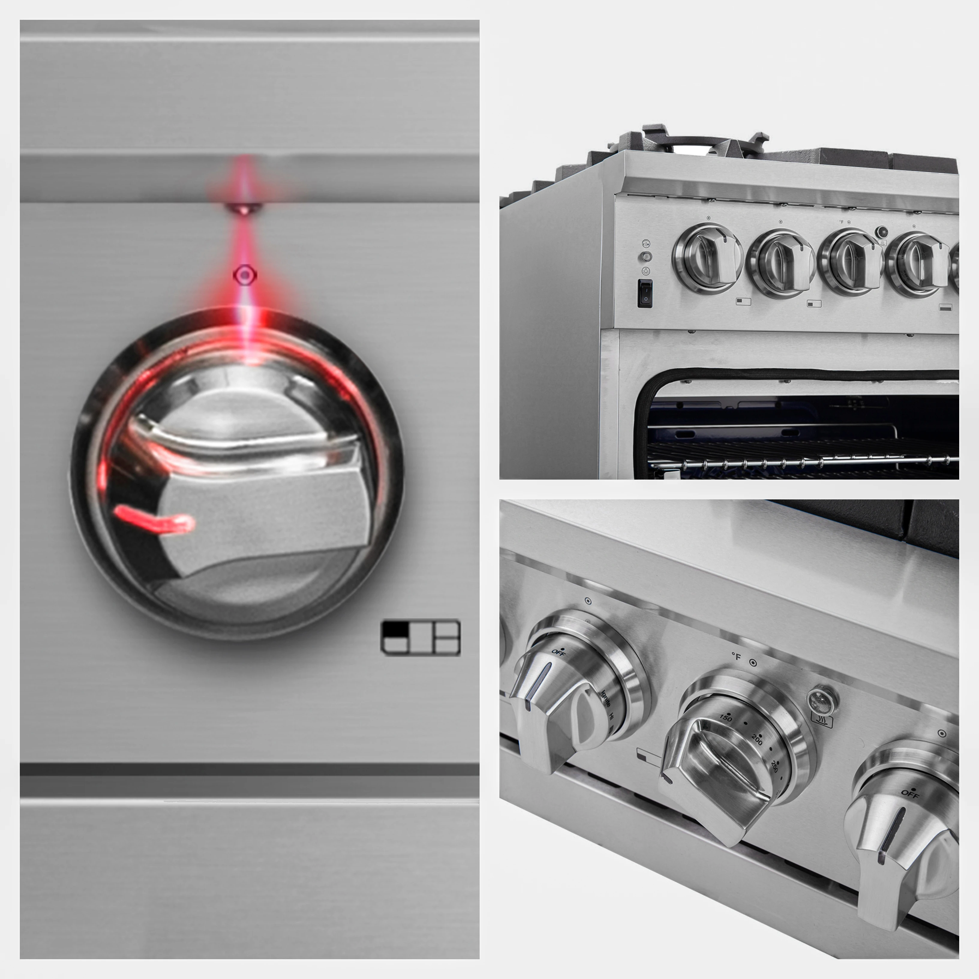 Capriasca 36-Inch Gas Range, , 6 Brass Burners, 120,000 BTU, Convection Oven, Energy Efficient FFSGS626036