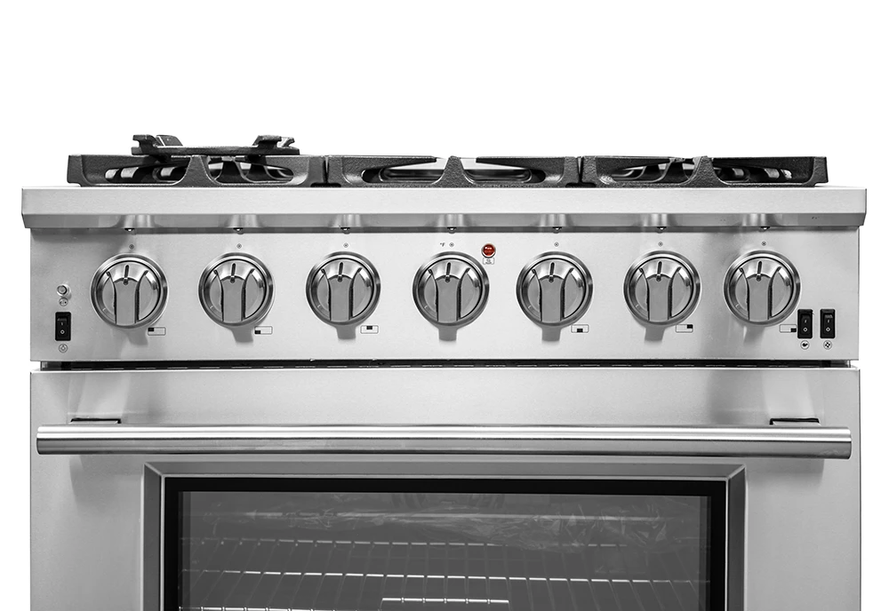 Capriasca 36-Inch Gas Range, , 6 Brass Burners, 120,000 BTU, Convection Oven, Energy Efficient FFSGS626036