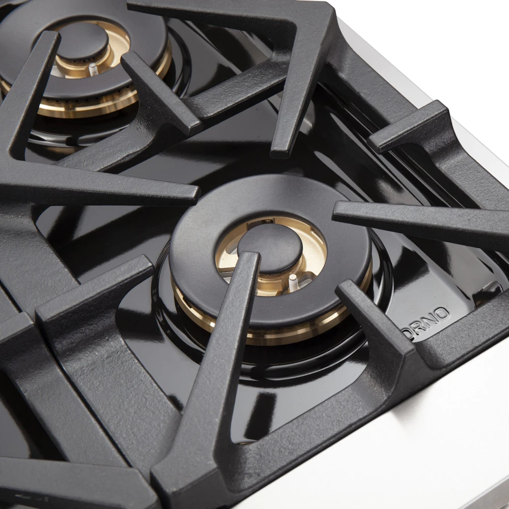 Capriasca 48-inch Gas Range , 8 Brass Burners 160,000 BTU, 6.58 cu.ft. Double Oven FFSGS626048