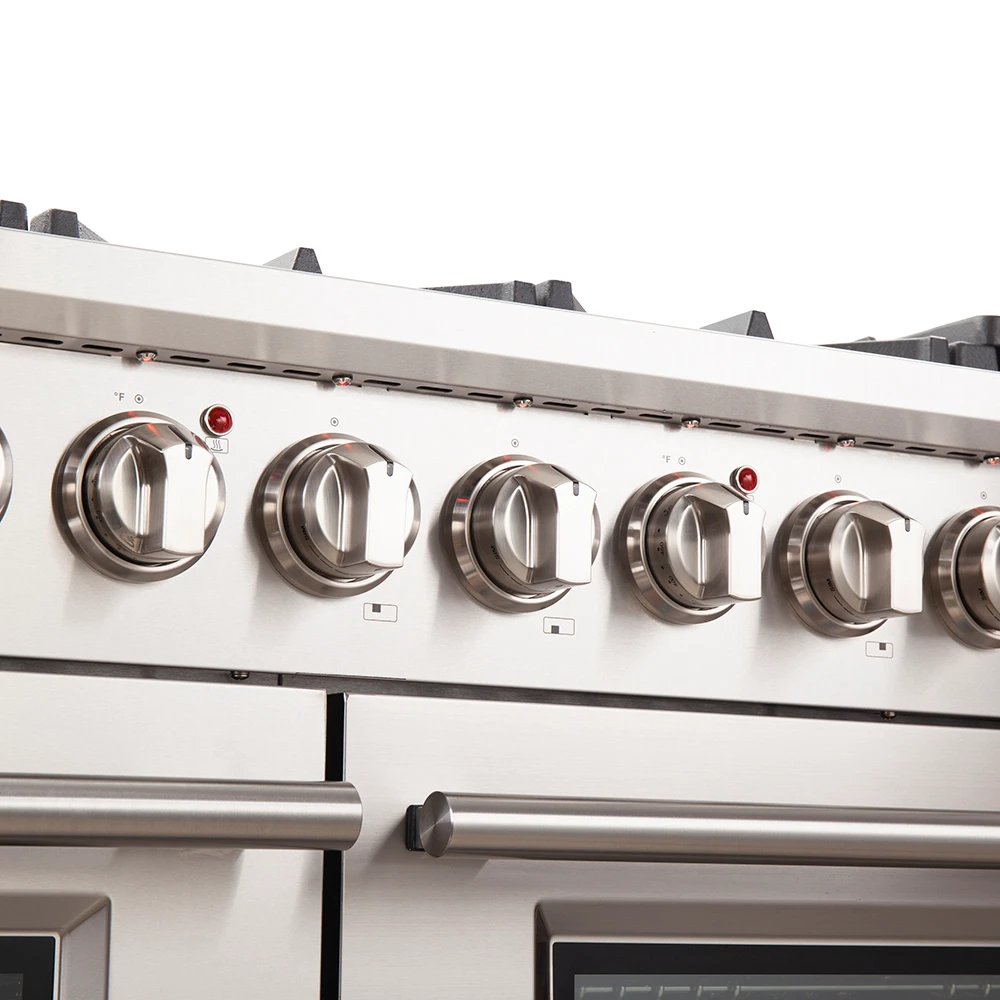 Capriasca 48-inch Gas Range , 8 Brass Burners 160,000 BTU, 6.58 cu.ft. Double Oven FFSGS626048