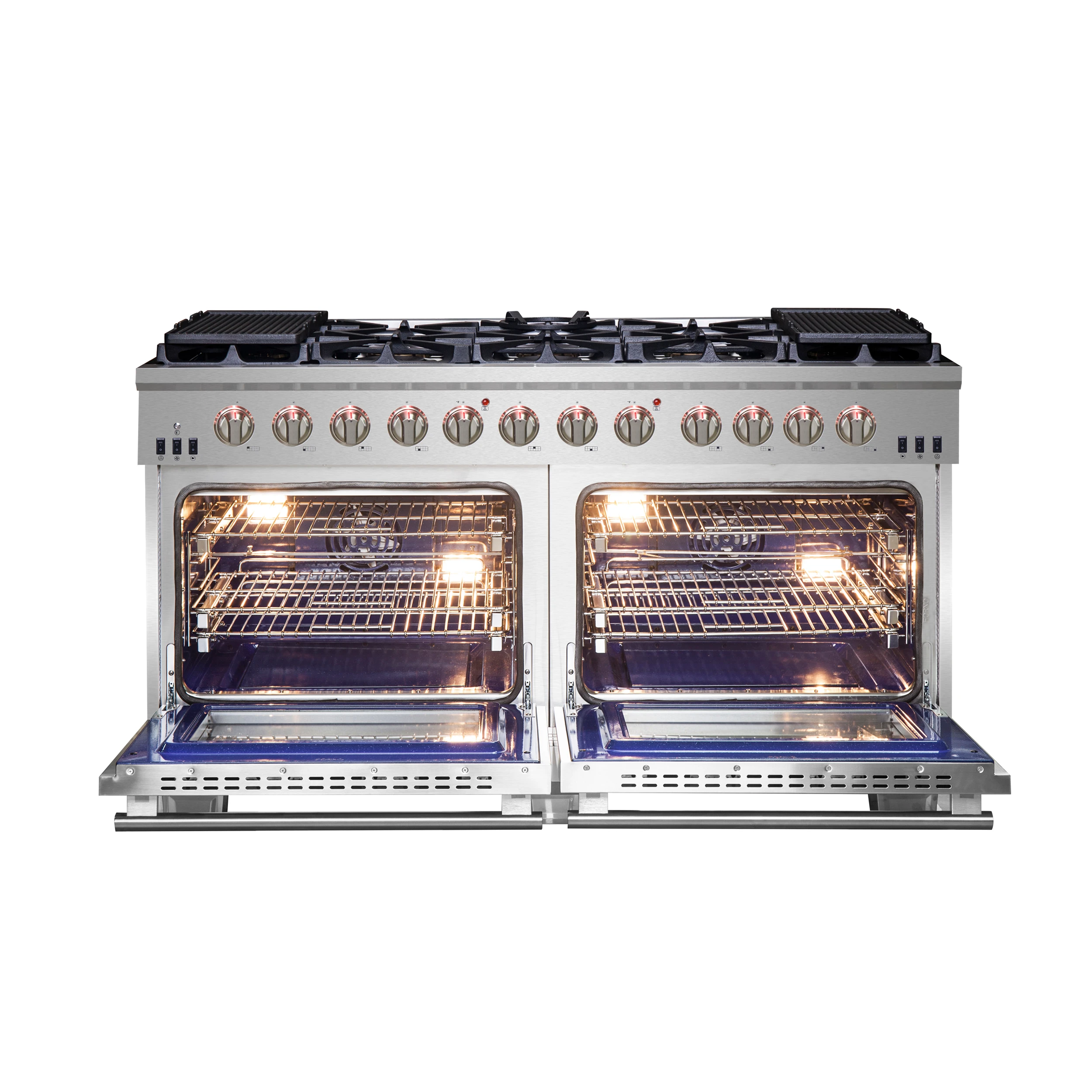 Capriasca 60-Inch Freestanding Gas Range, 10 Burners, True Convection Oven FFSGS626060