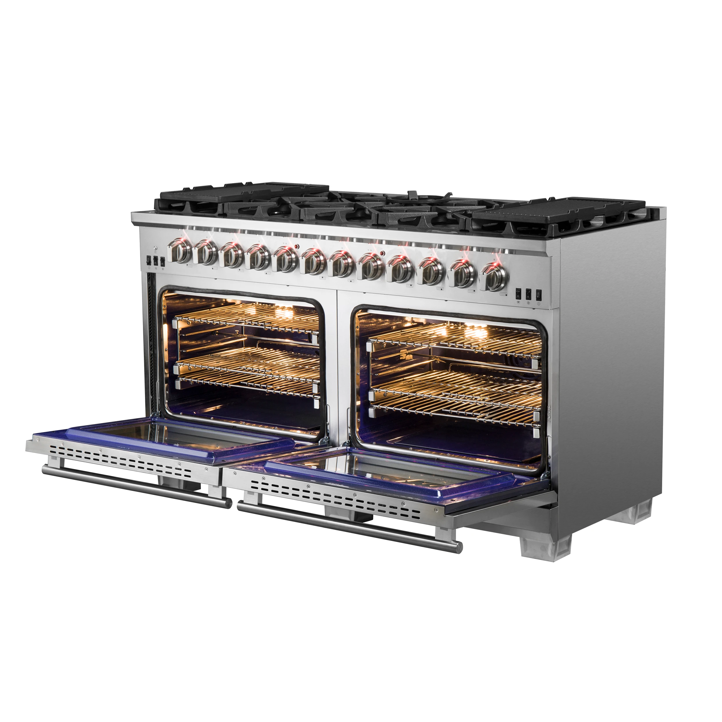 Capriasca 60-Inch Freestanding Gas Range, 10 Burners, True Convection Oven FFSGS626060