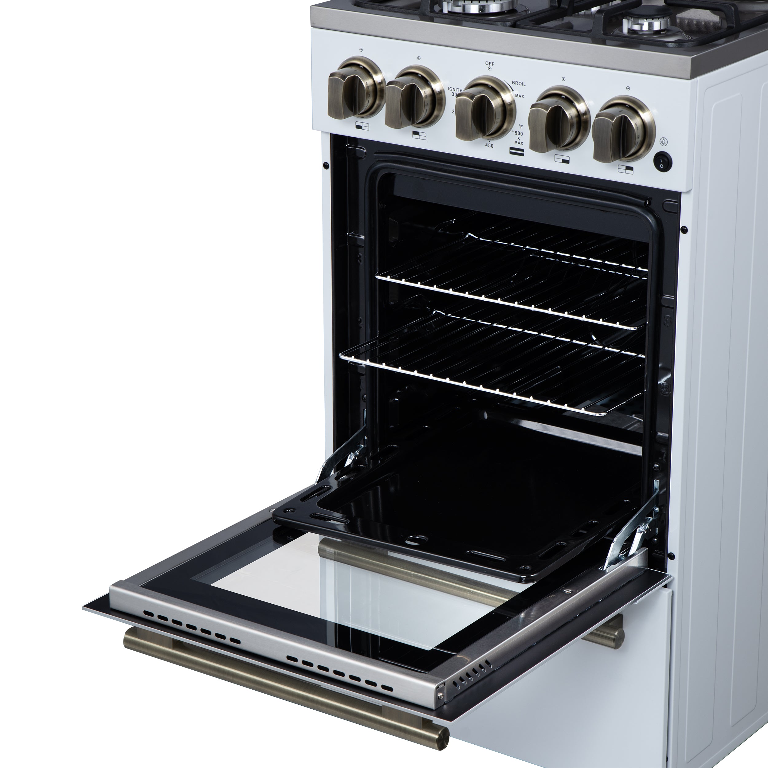 Lamazze 20 Inch Freestanding Gas Range in , Compact Design FFSGS626520WHT
