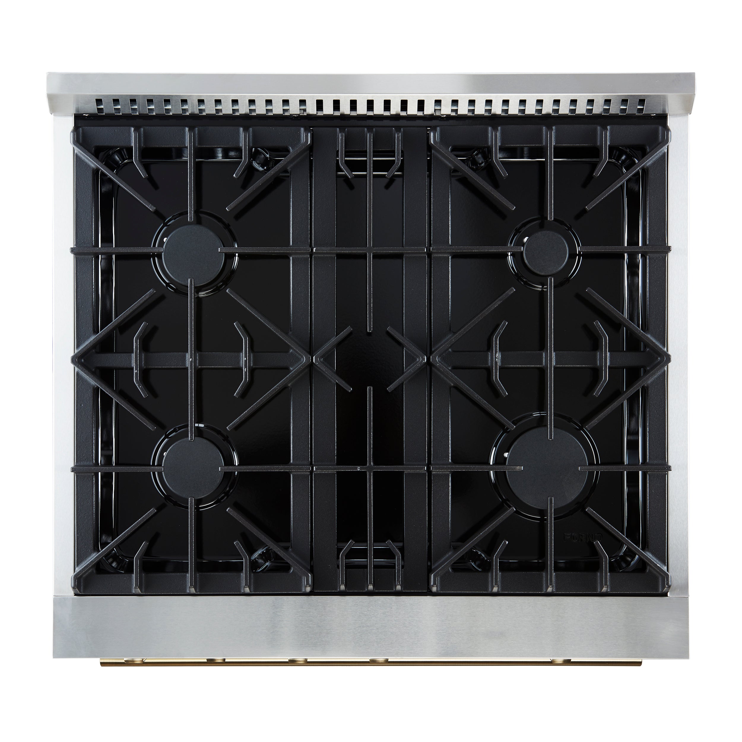 Marco 30-inch Gas Range & Antique Brass Design, 4 Burners 37,000 BTU, 4.32 cu.ft. Convection Oven FFSGS627730BLK