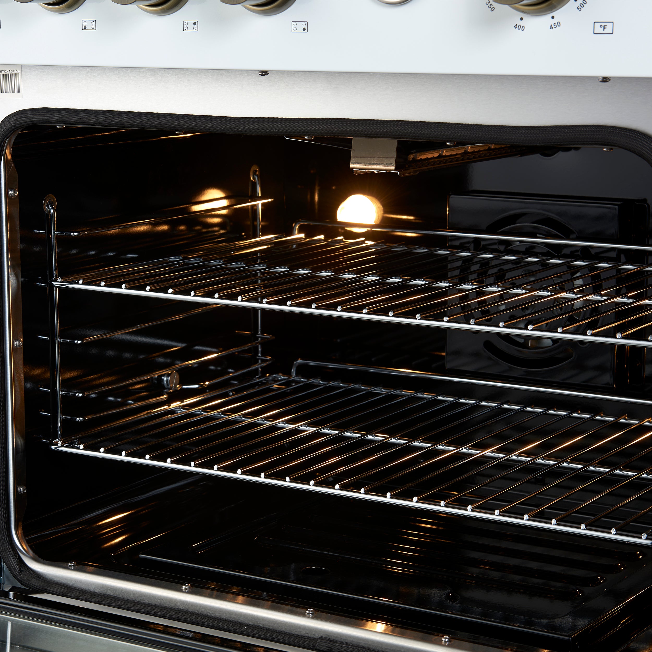Marco 30-inch Gas Range & Antique Brass Design, 4 Burners 37,000 BTU, 4.32 cu.ft. Convection Oven FFSGS627730WHT