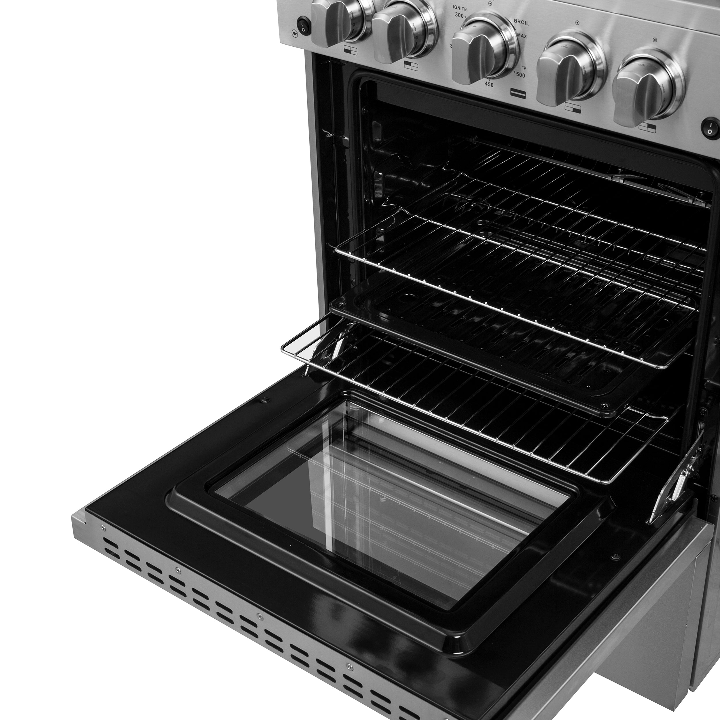 Breno 24-Inch Freestanding Gas Range, Plug Included, Energy Efficient FFSGS629024