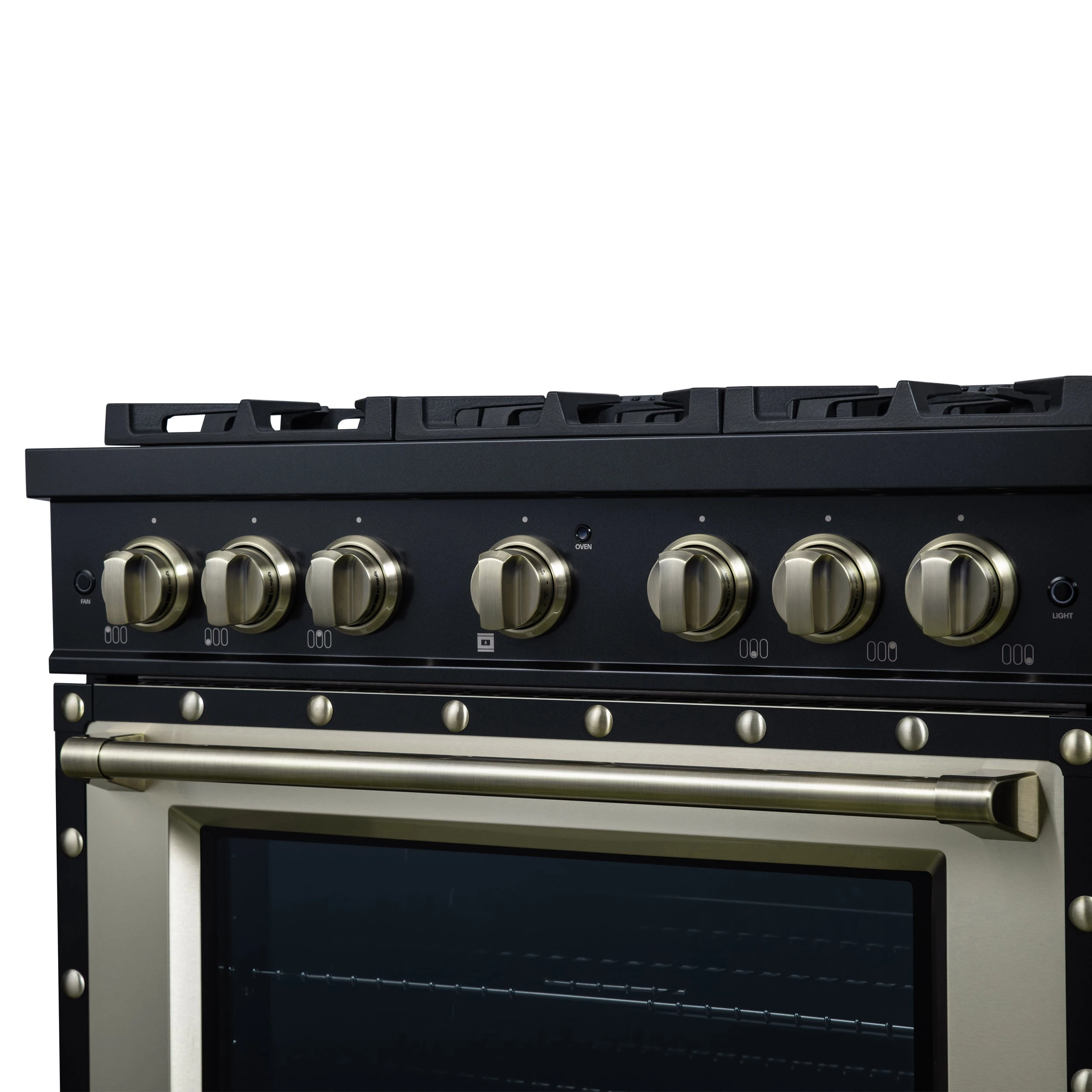 Valente 36" Gas Range in , 6 Sealed Burnes, 71 000 BTU Cooktop Output , 5.2 Cu.Ft. convection Oven, Telescopic Racks FFSGS629936CPBLK