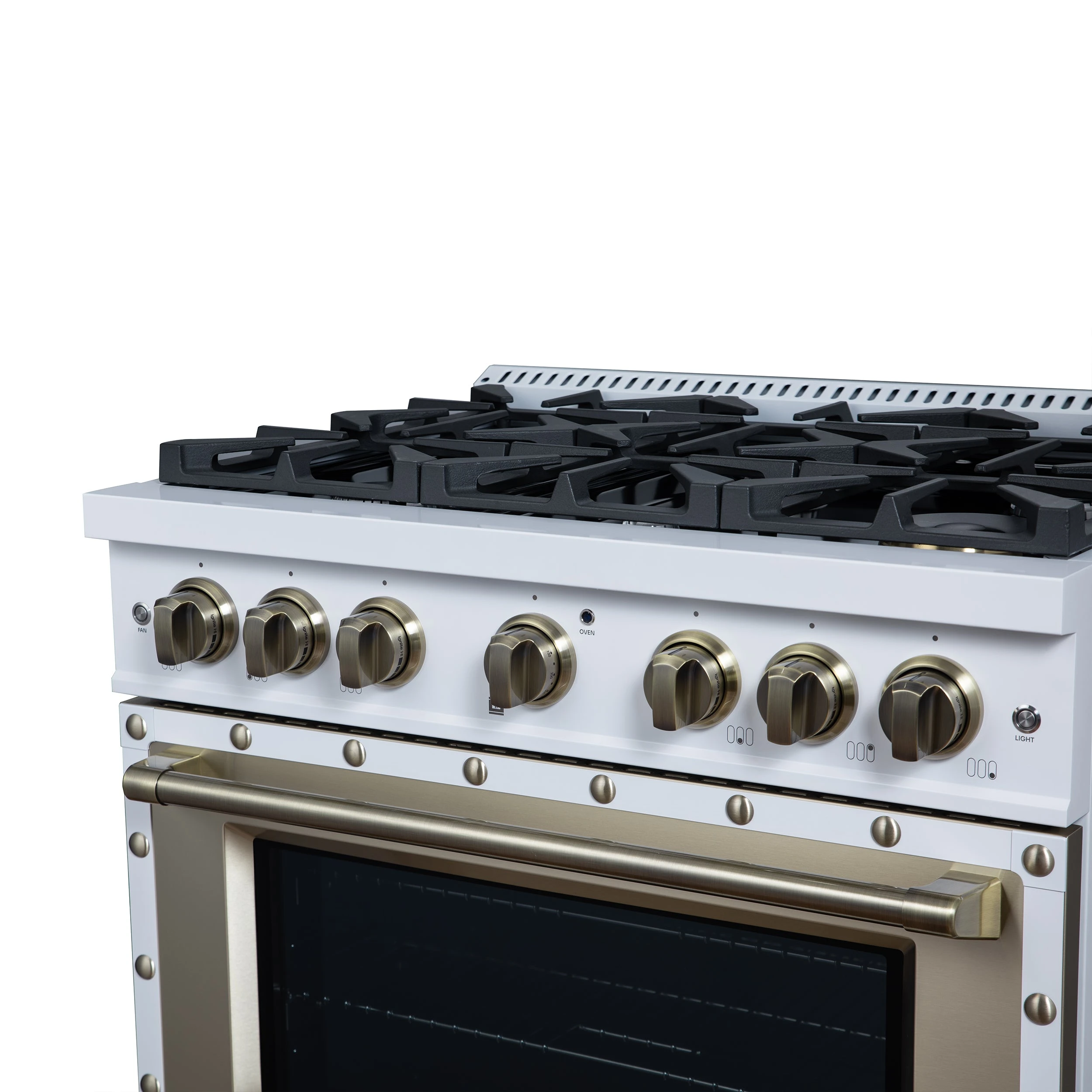 Valente 36" Gas Range in , 6 Sealed Burnes, 71 000 BTU Cooktop Output , 5.2 Cu.Ft. convection Oven, Telescopic Racks FFSGS629936CPWHT