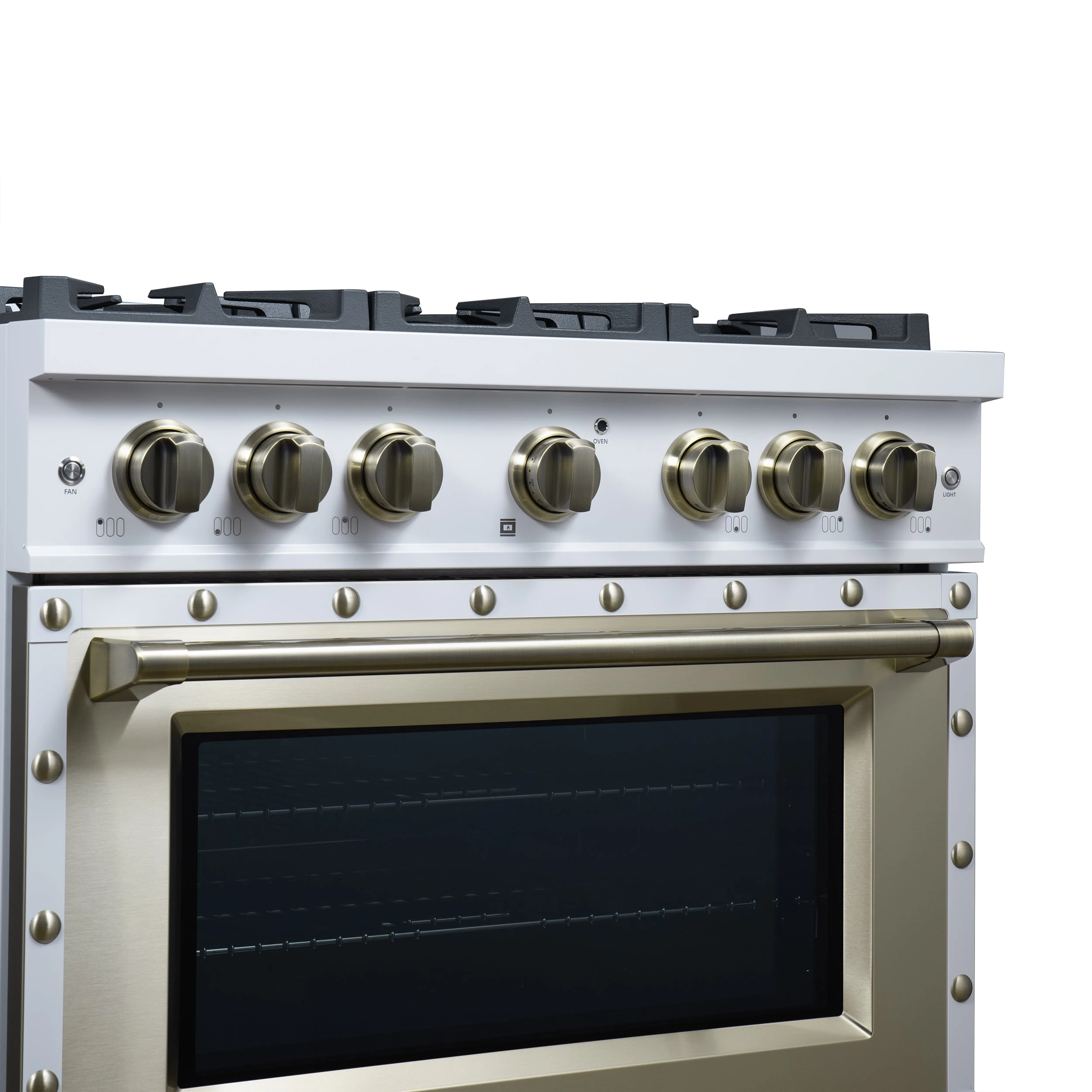 Valente 36" Gas Range in , 6 Sealed Burnes, 71 000 BTU Cooktop Output , 5.2 Cu.Ft. convection Oven, Telescopic Racks FFSGS629936CPWHT