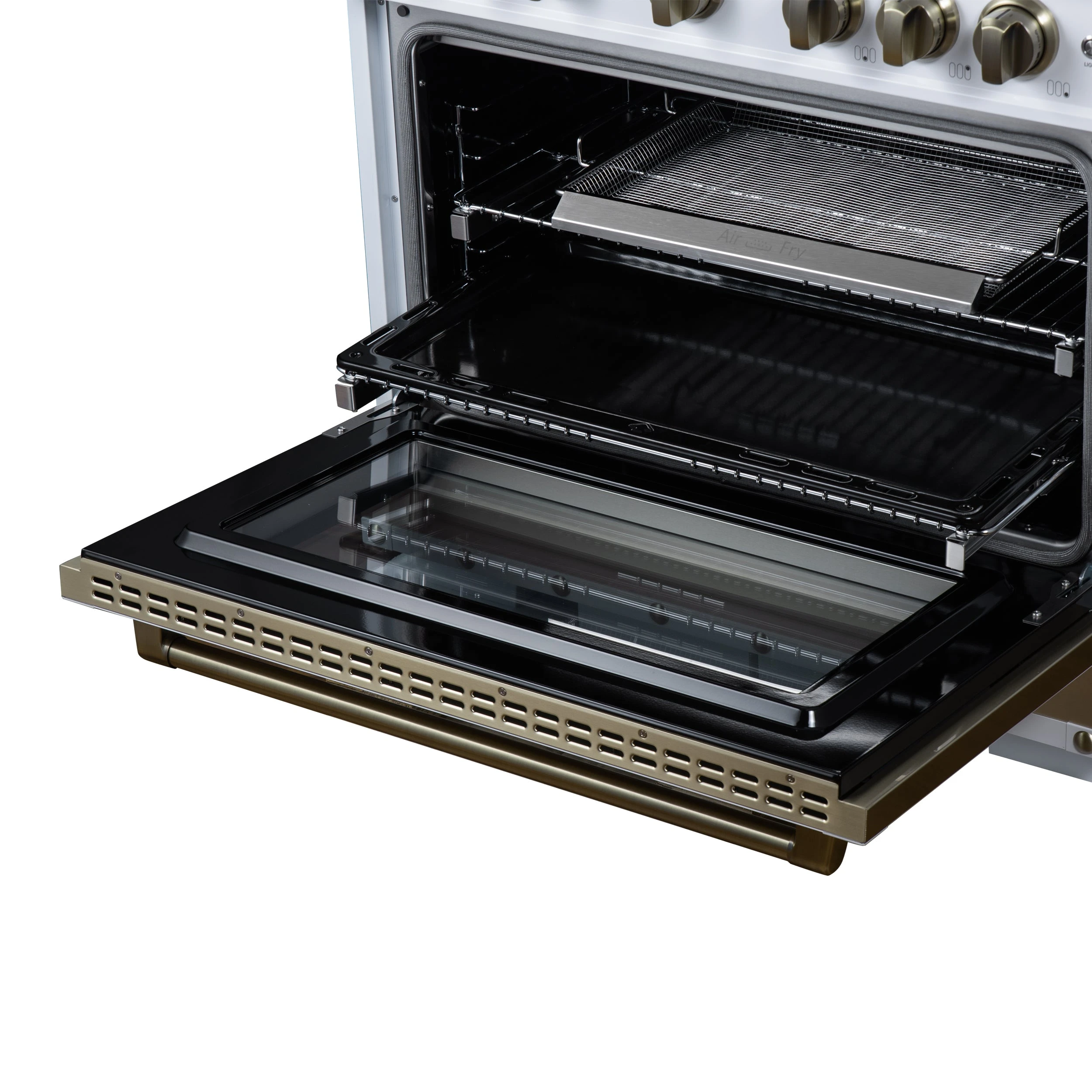 Valente 36" Gas Range in , 6 Sealed Burnes, 71 000 BTU Cooktop Output , 5.2 Cu.Ft. convection Oven, Telescopic Racks FFSGS629936CPWHT