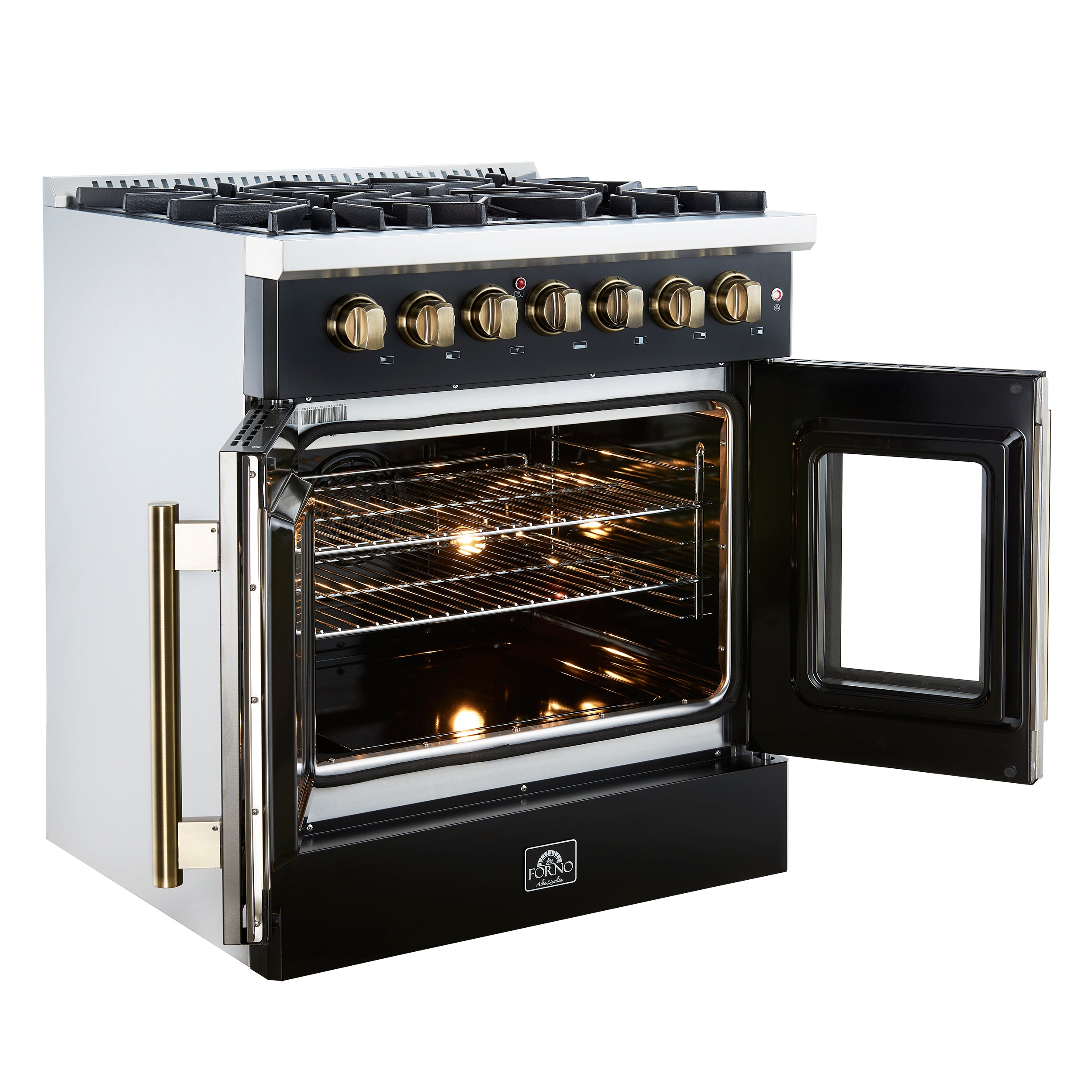 Galiano 30-inch Freestanding French Door Dual Fuel Range FFSGS635630BLK
