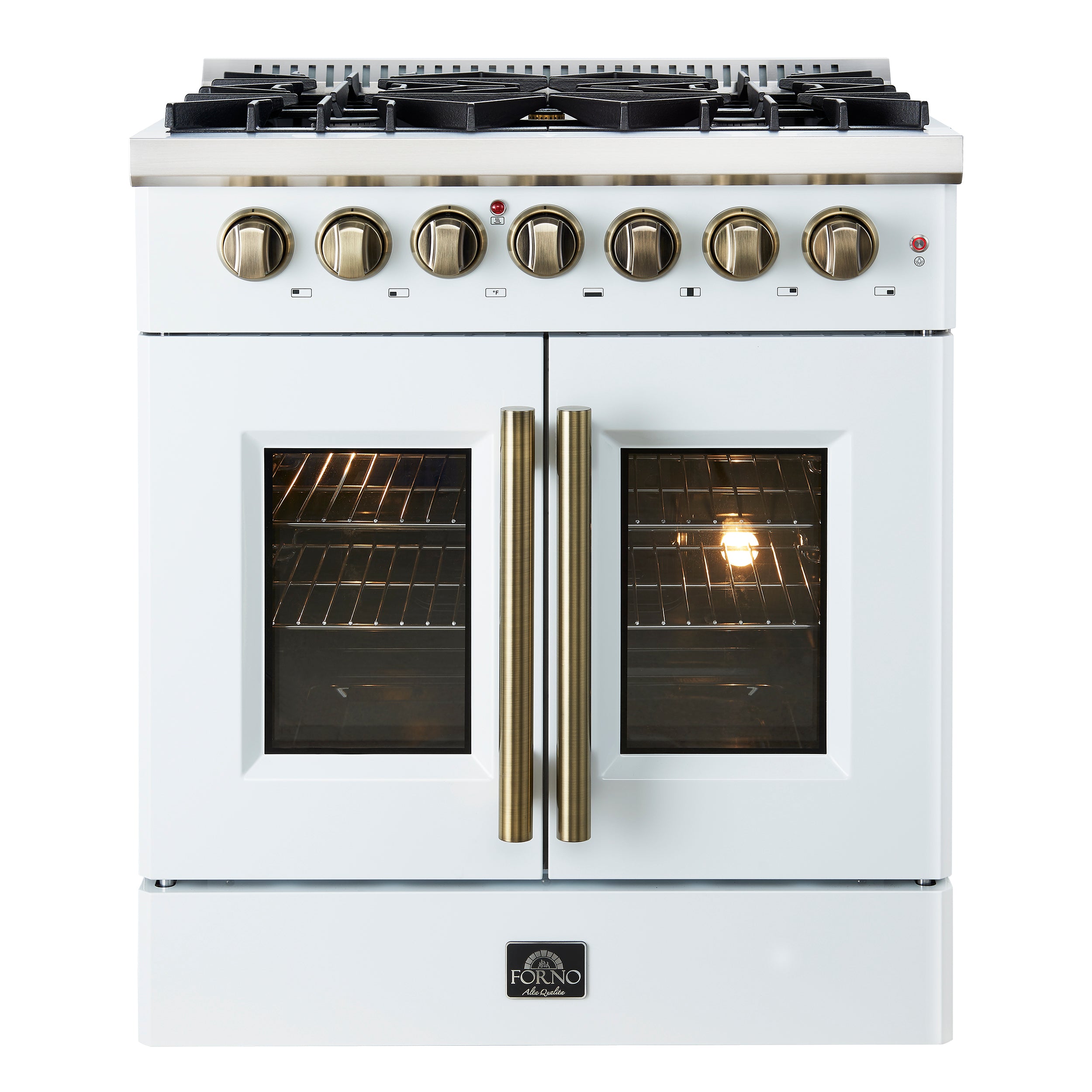 Galiano 30-inch Freestanding French Door Dual Fuel Range FFSGS635630WHT