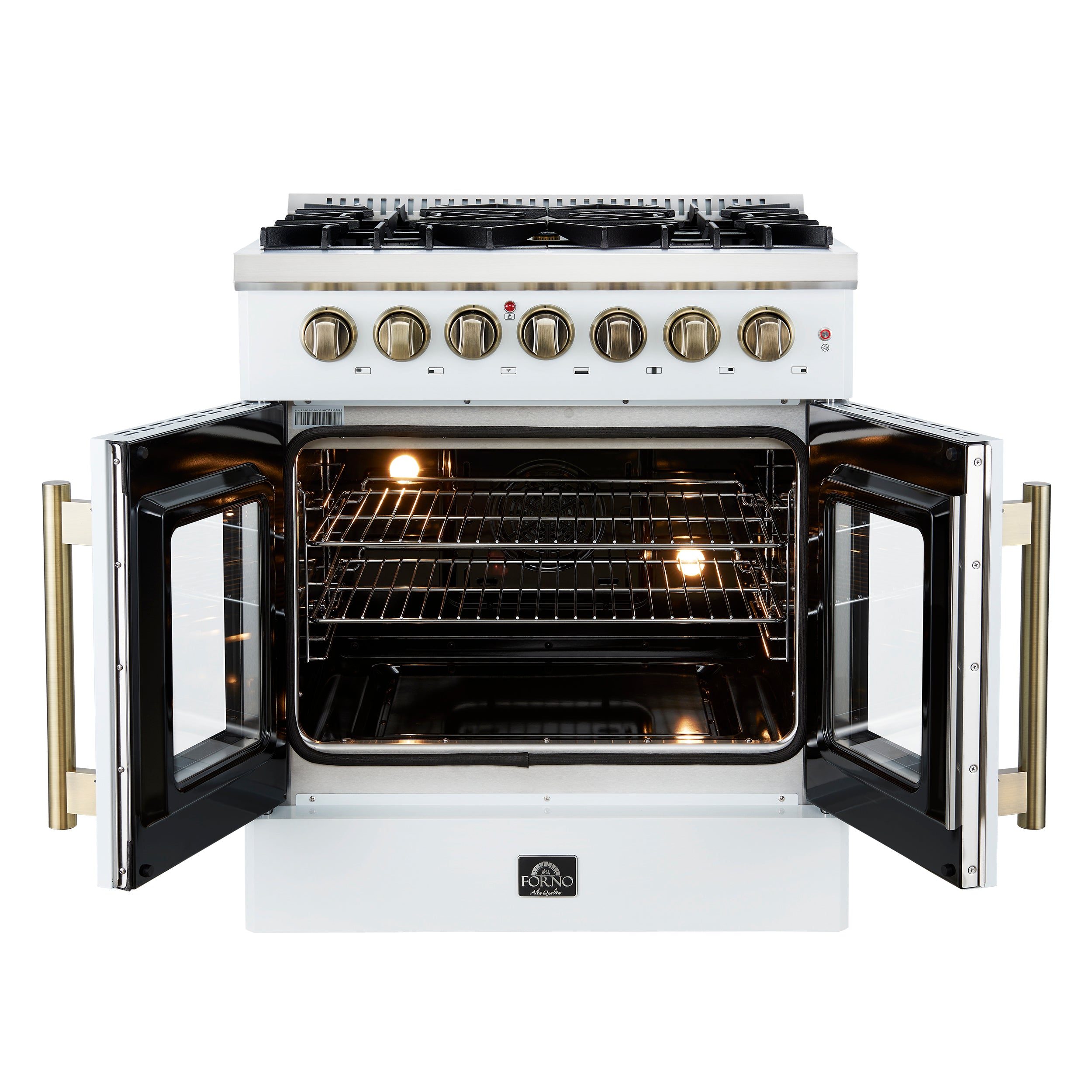 Galiano 30-inch Freestanding French Door Dual Fuel Range FFSGS635630WHT