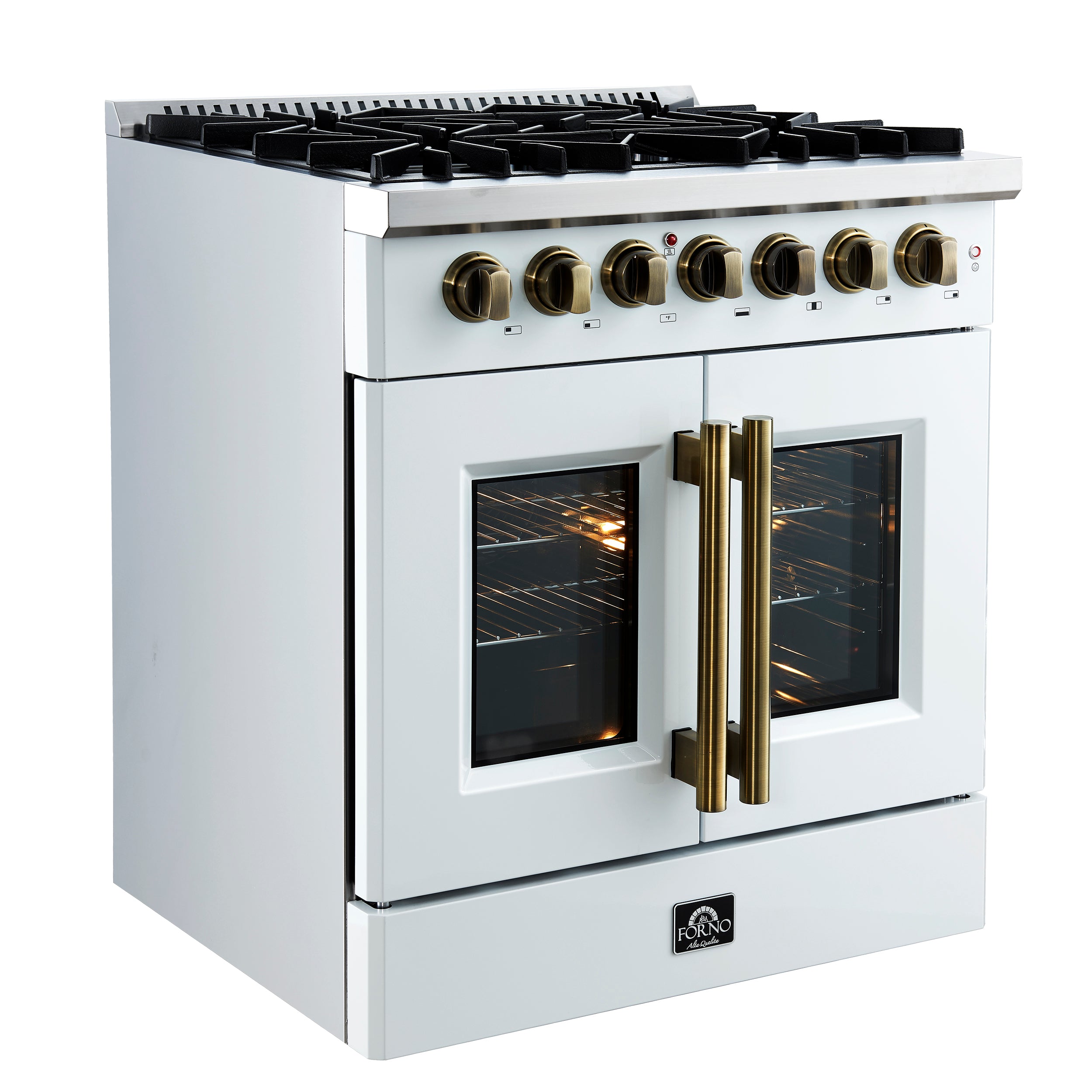 Galiano 30-inch Freestanding French Door Dual Fuel Range FFSGS635630WHT