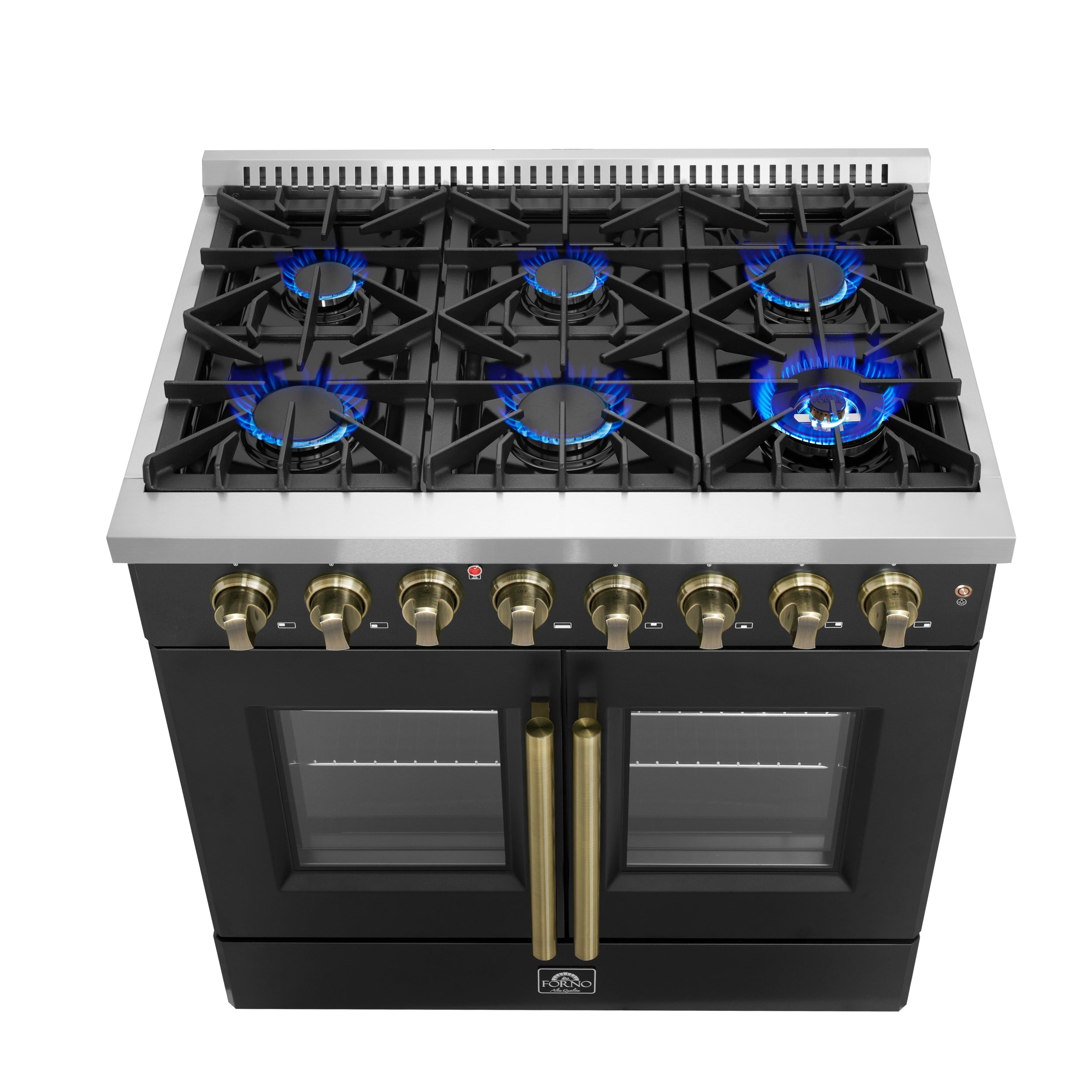 Galiano 36-inch Freestanding French Door Dual Fuel Range FFSGS635636BLK