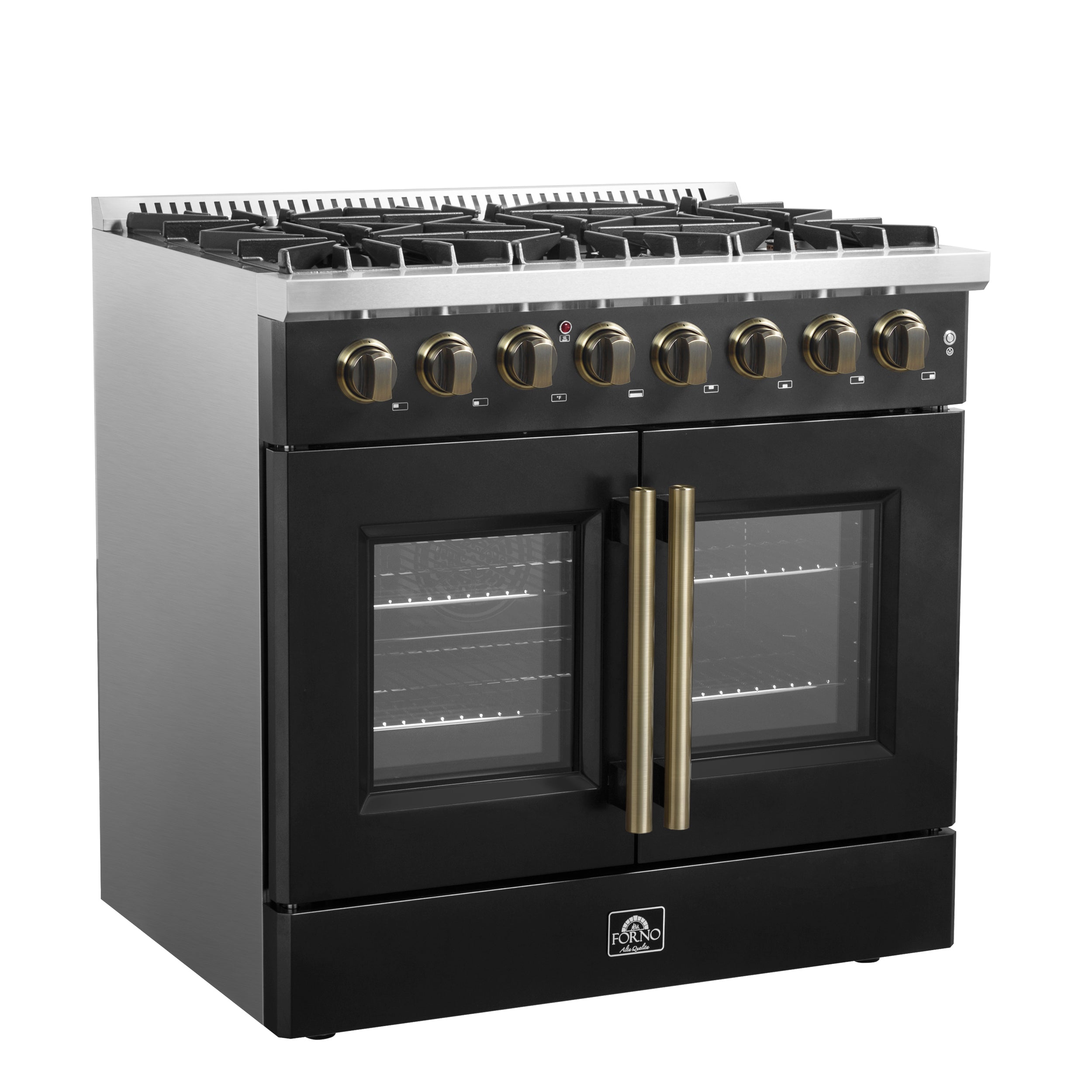Galiano 36-inch Freestanding French Door Dual Fuel Range FFSGS635636BLK