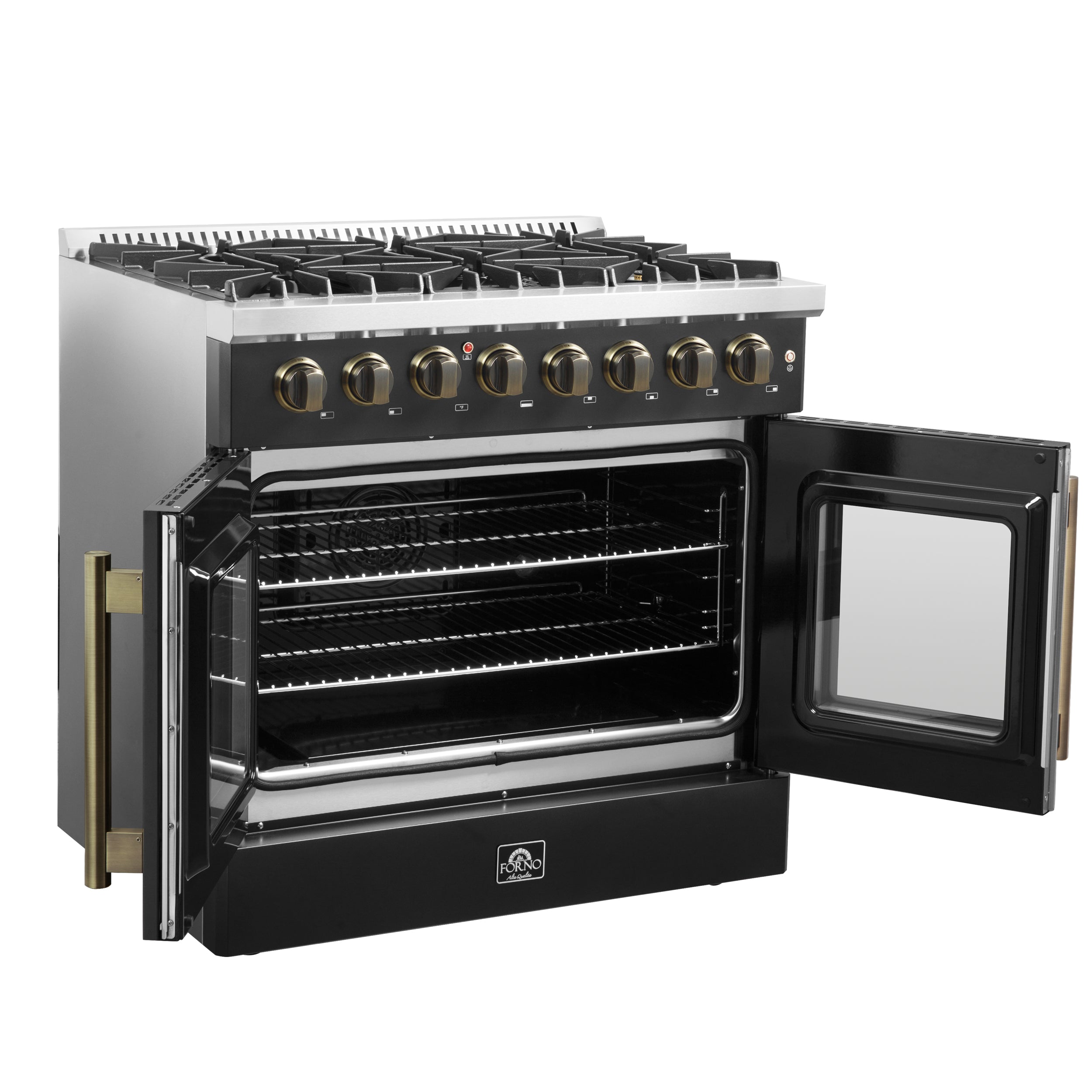 Galiano 36-inch Freestanding French Door Dual Fuel Range FFSGS635636BLK