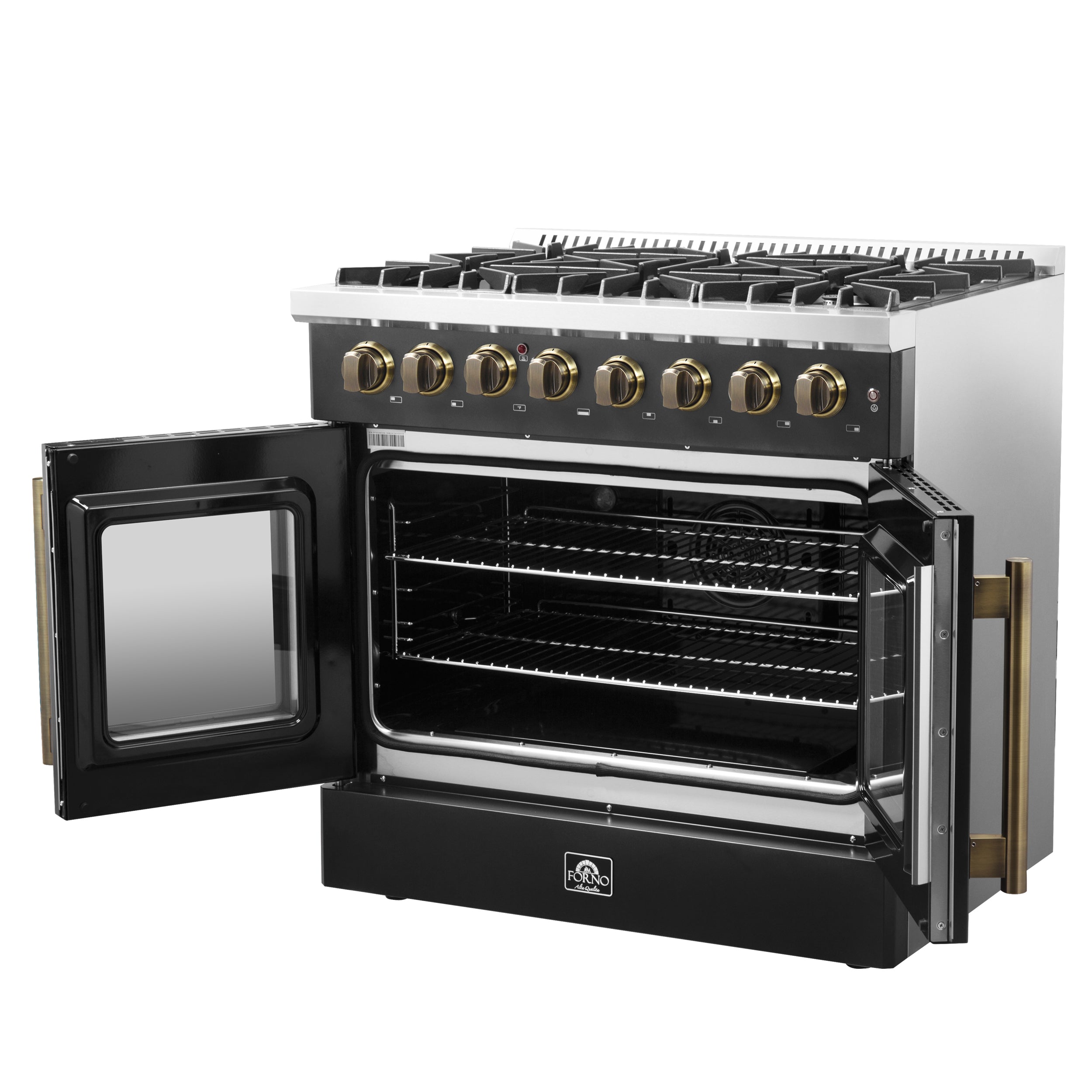 Galiano 36-inch Freestanding French Door Dual Fuel Range FFSGS635636BLK