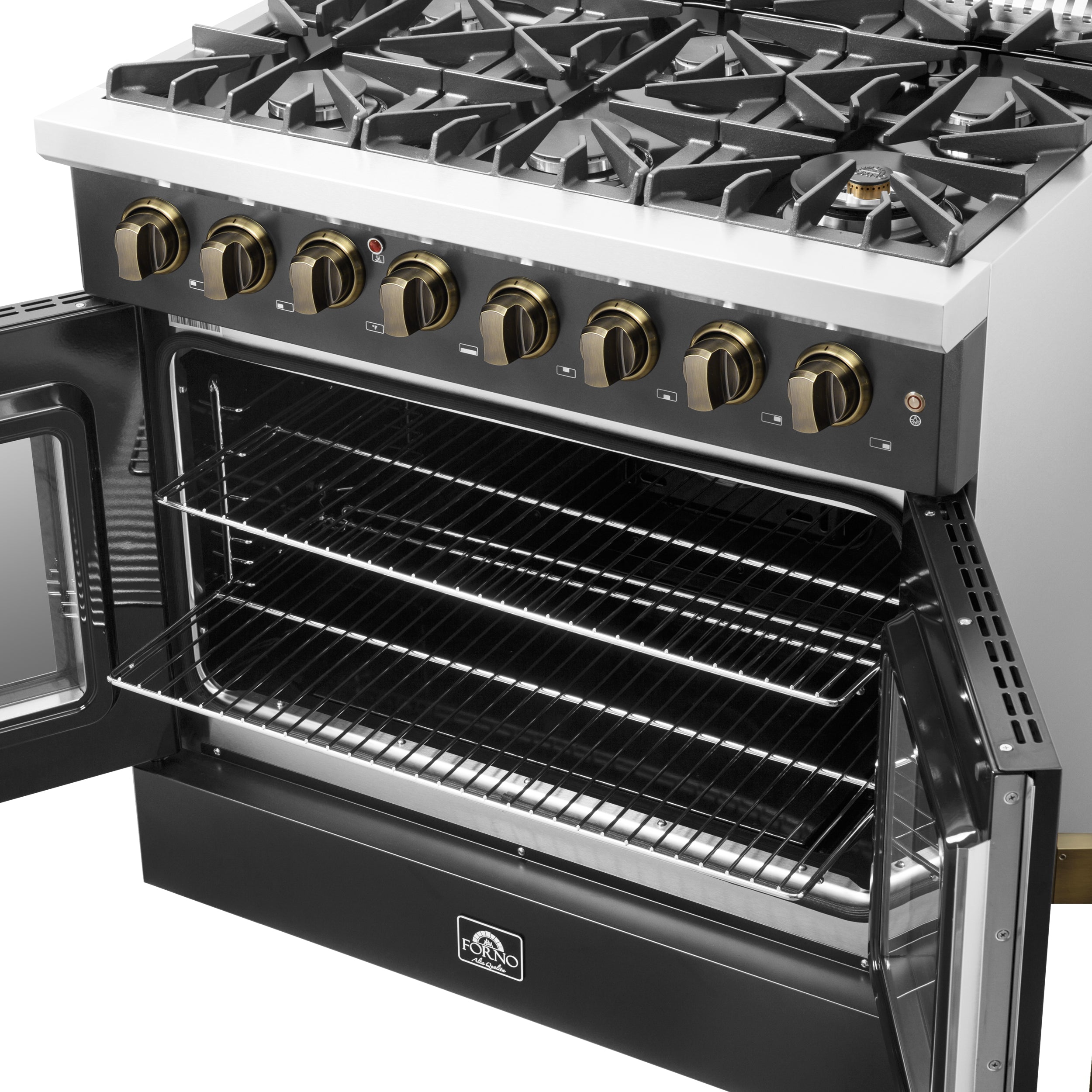 Galiano 36-inch Freestanding French Door Dual Fuel Range FFSGS635636BLK