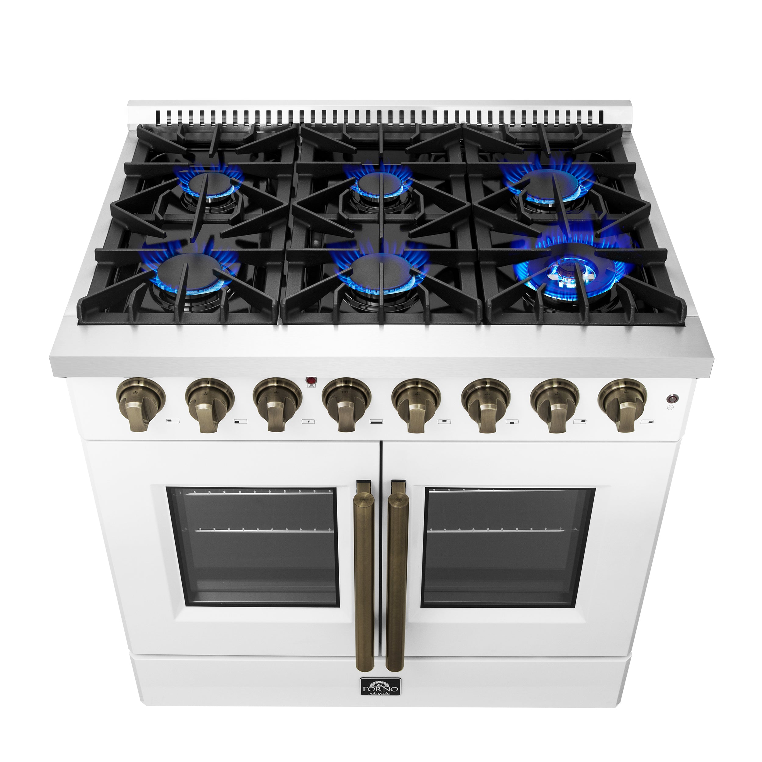 Galiano 36-inch Freestanding French Door Dual Fuel Range FFSGS635636WHT
