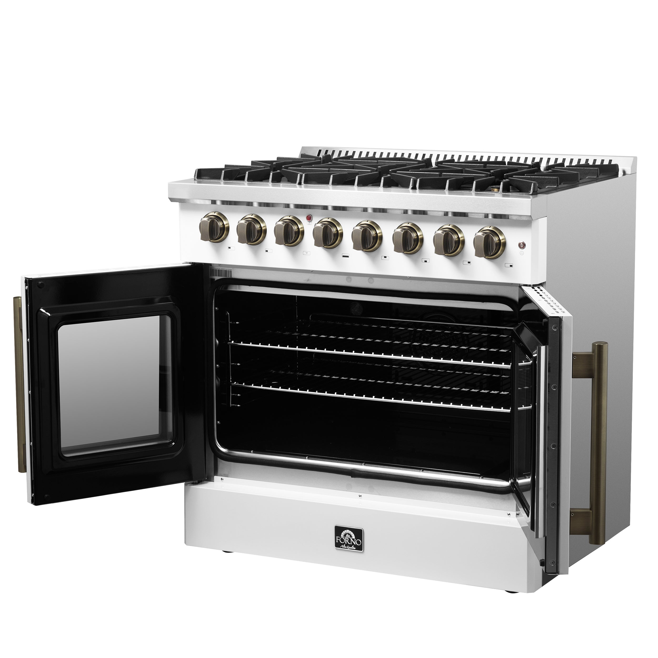 Galiano 36-inch Freestanding French Door Dual Fuel Range FFSGS635636WHT