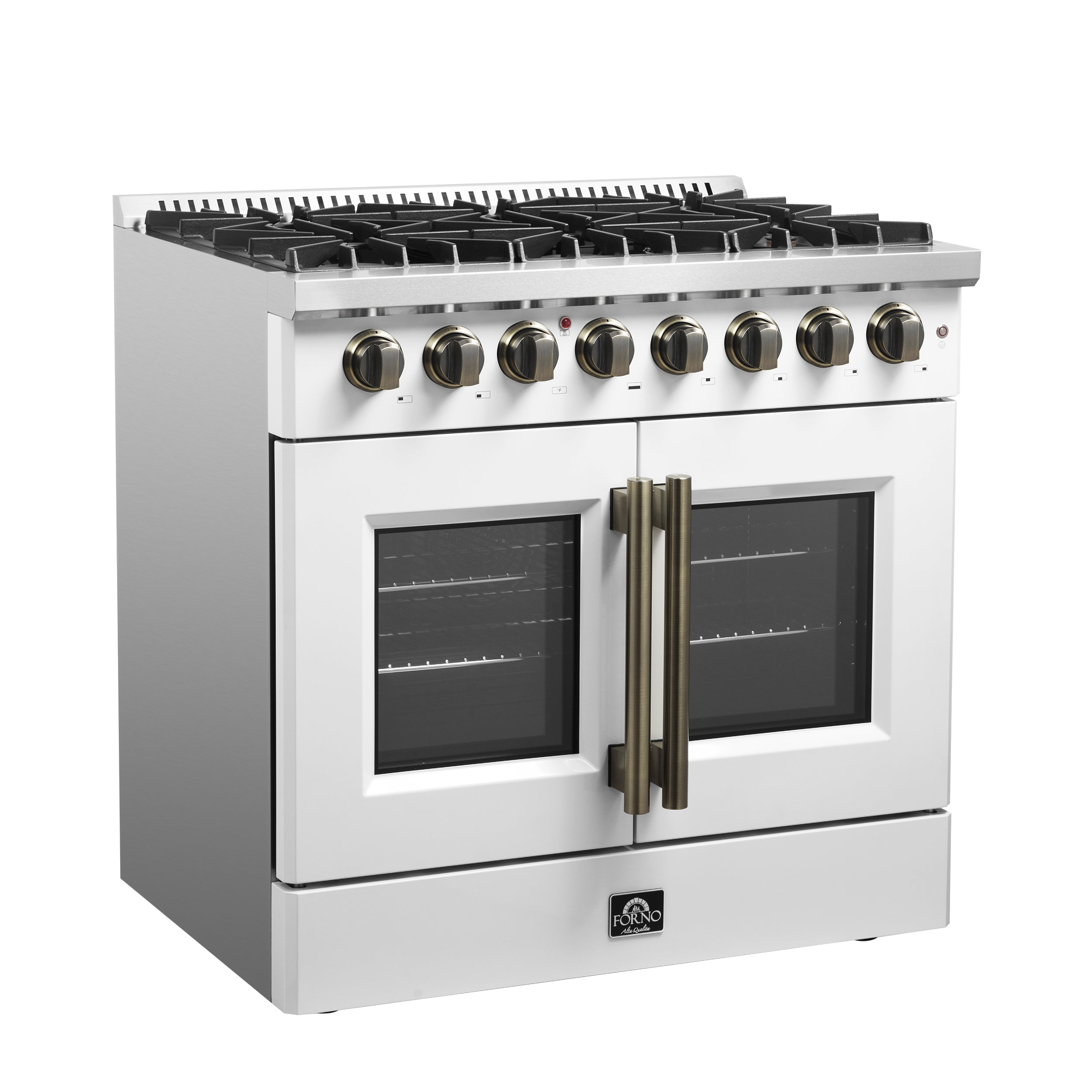 Galiano 36-inch Freestanding French Door Dual Fuel Range FFSGS635636WHT