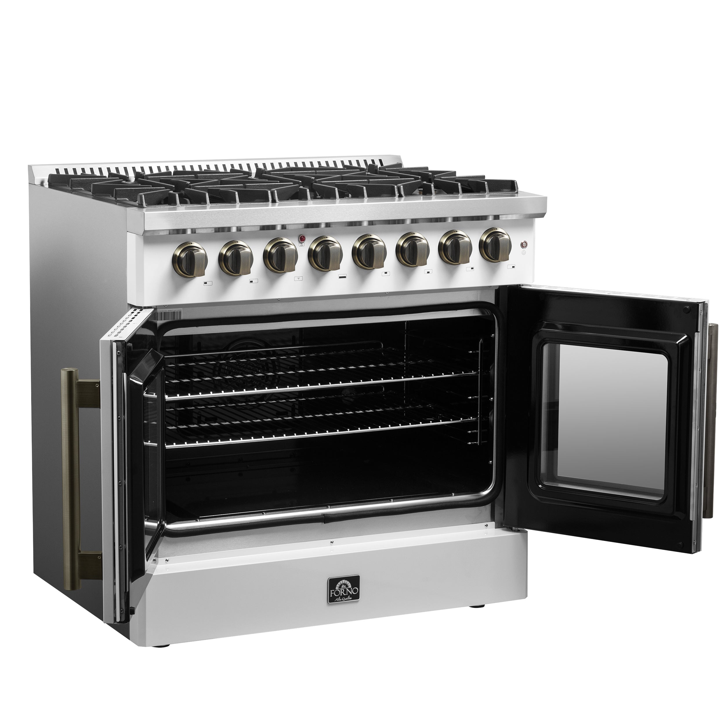 Galiano 36-inch Freestanding French Door Dual Fuel Range FFSGS635636WHT