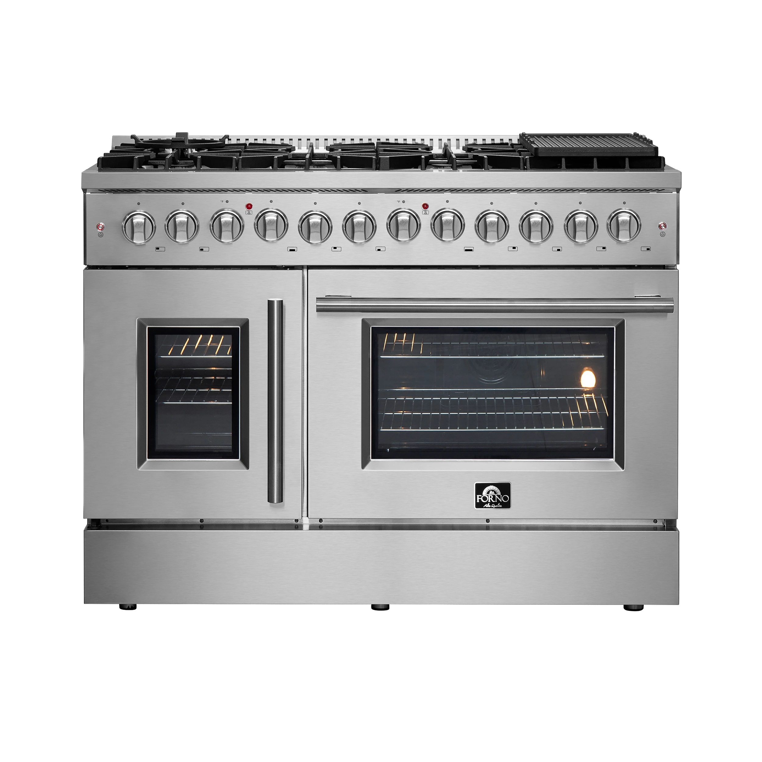Galiano 48-Inch French Door Dual Fuel Range All , 8 Sealed Burners, 107,000 BTU, Griddle, 6.58 cu.ft. Double Ovens FFSGS635648