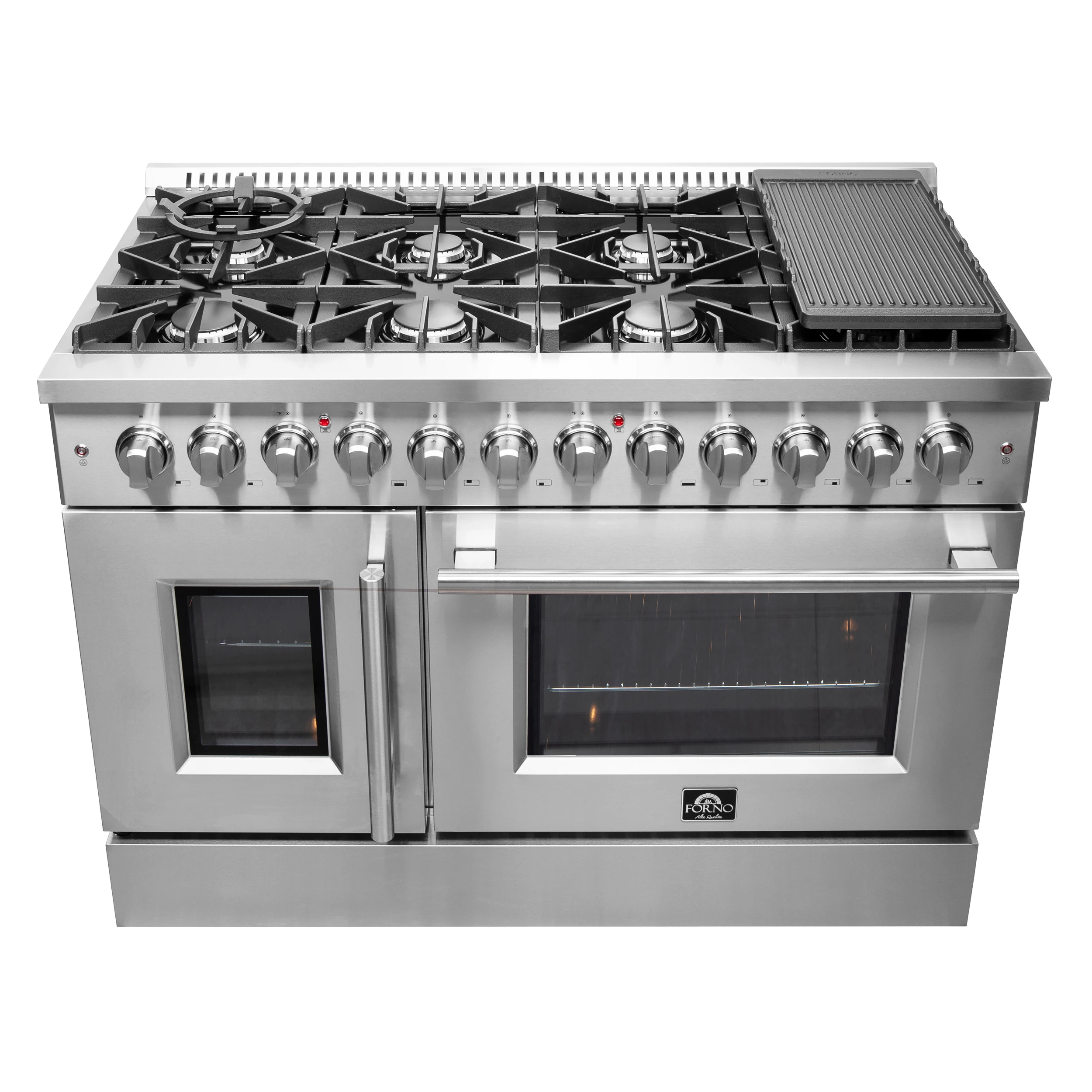Galiano 48-Inch French Door Dual Fuel Range All , 8 Sealed Burners, 107,000 BTU, Griddle, 6.58 cu.ft. Double Ovens FFSGS635648