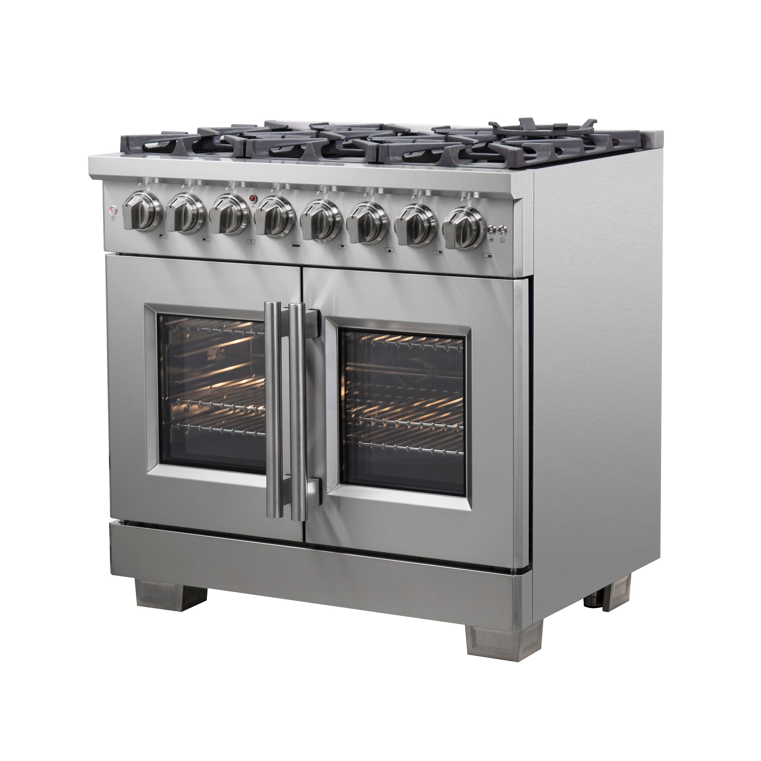 Capriasca 36-Inch Freestanding French Door Dual Fuel Range, 6 Burners, True Convection Oven FFSGS638736