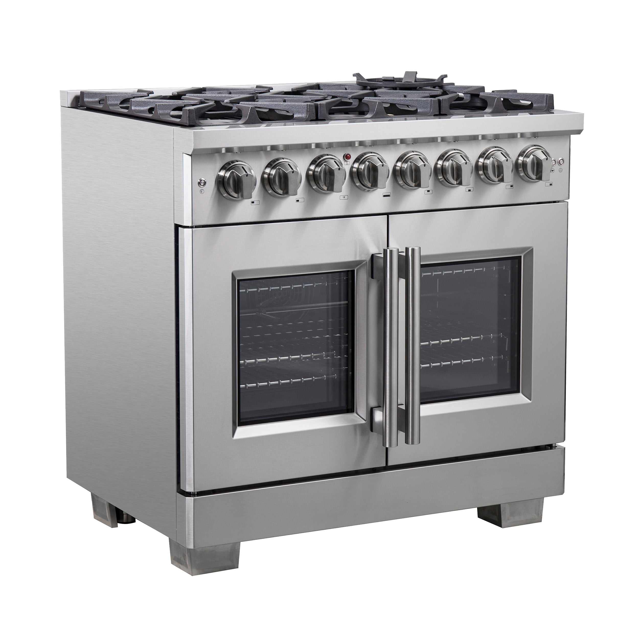 Capriasca 36-Inch Freestanding French Door Dual Fuel Range, 6 Burners, True Convection Oven FFSGS638736