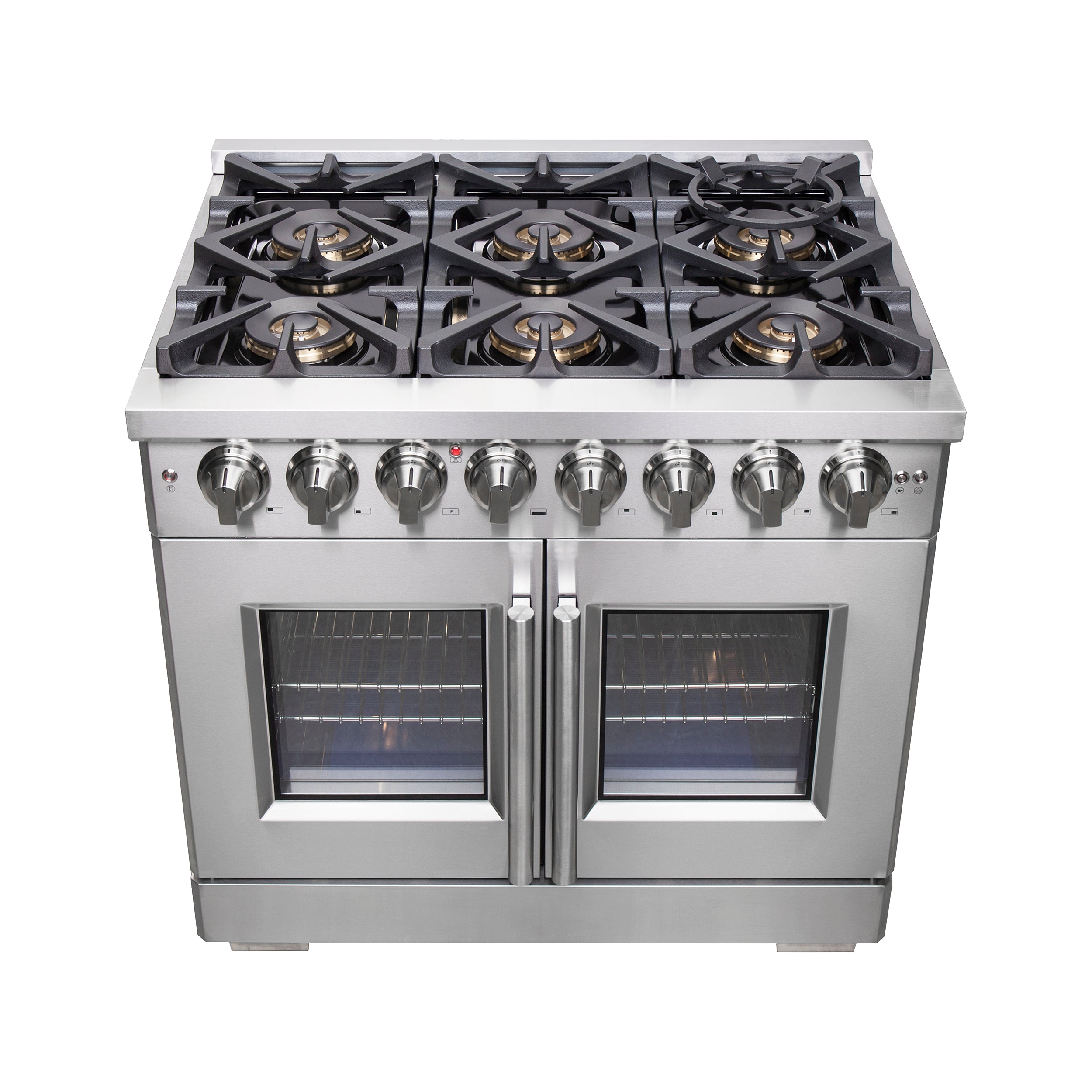 Capriasca 36-Inch Freestanding French Door Dual Fuel Range, 6 Burners, True Convection Oven FFSGS638736