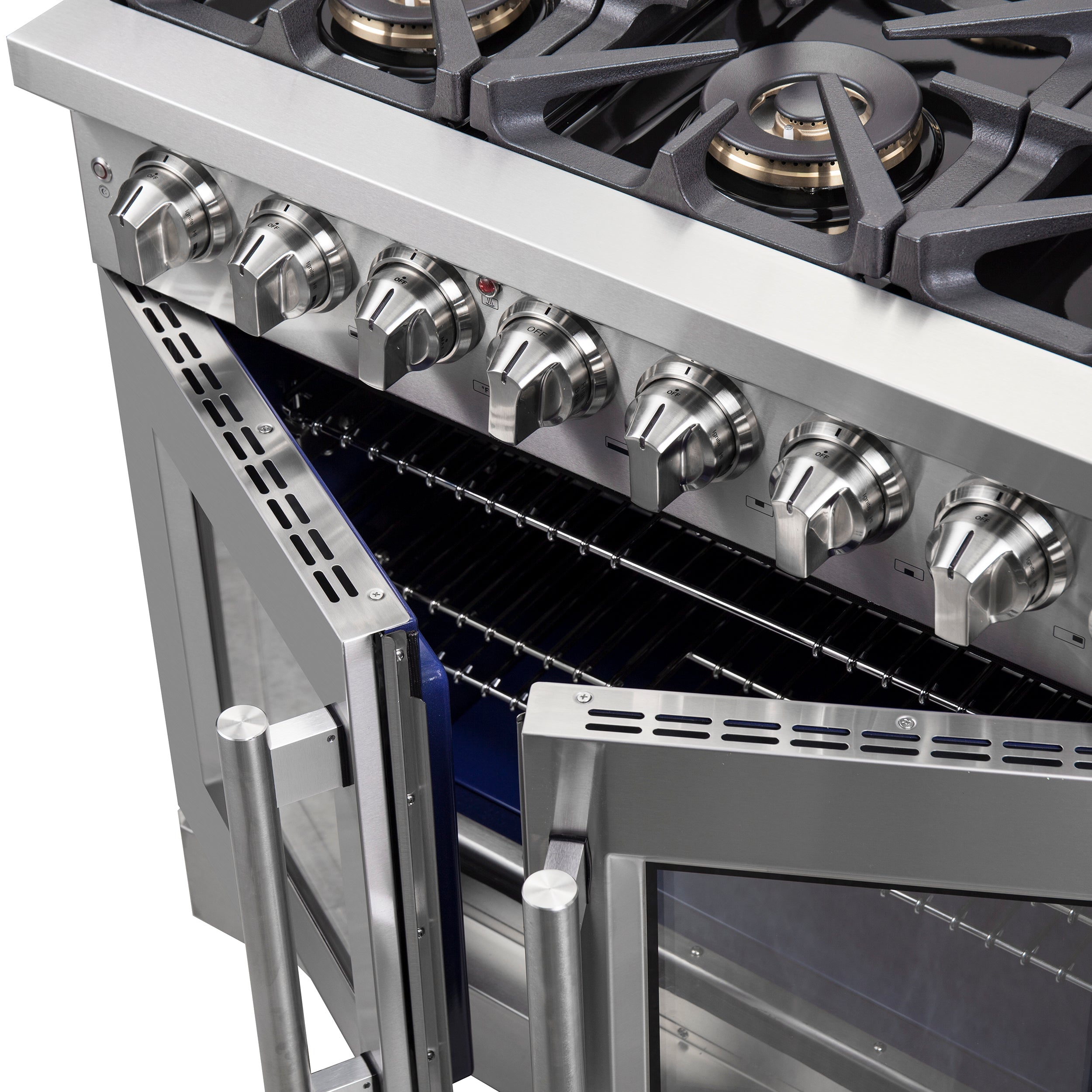 Capriasca 36-Inch Freestanding French Door Dual Fuel Range, 6 Burners, True Convection Oven FFSGS638736