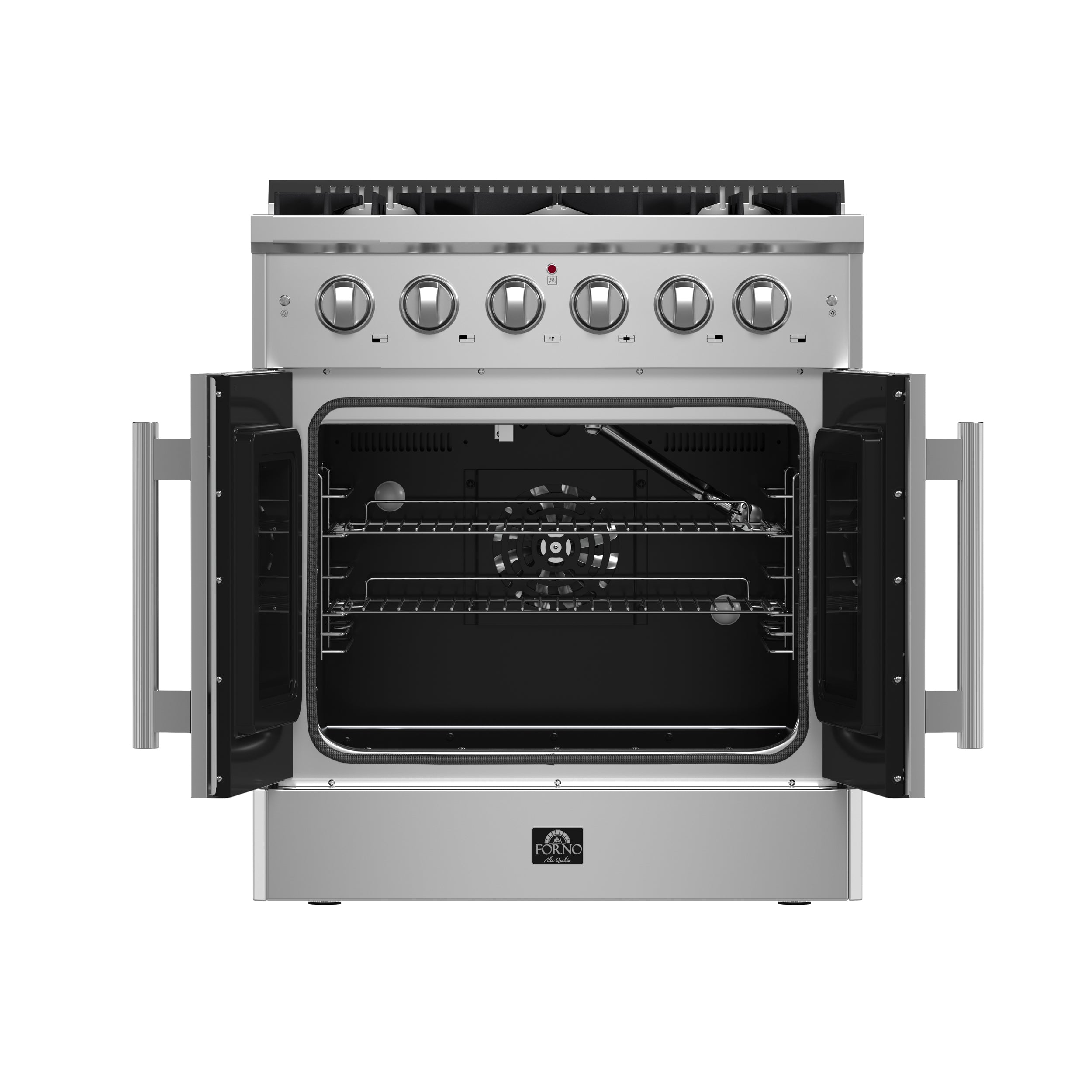 Galiano 30-Inch Freestanding French Door Gas Range, 4 Burners, Convection Oven, Energy Efficient FFSGS644430