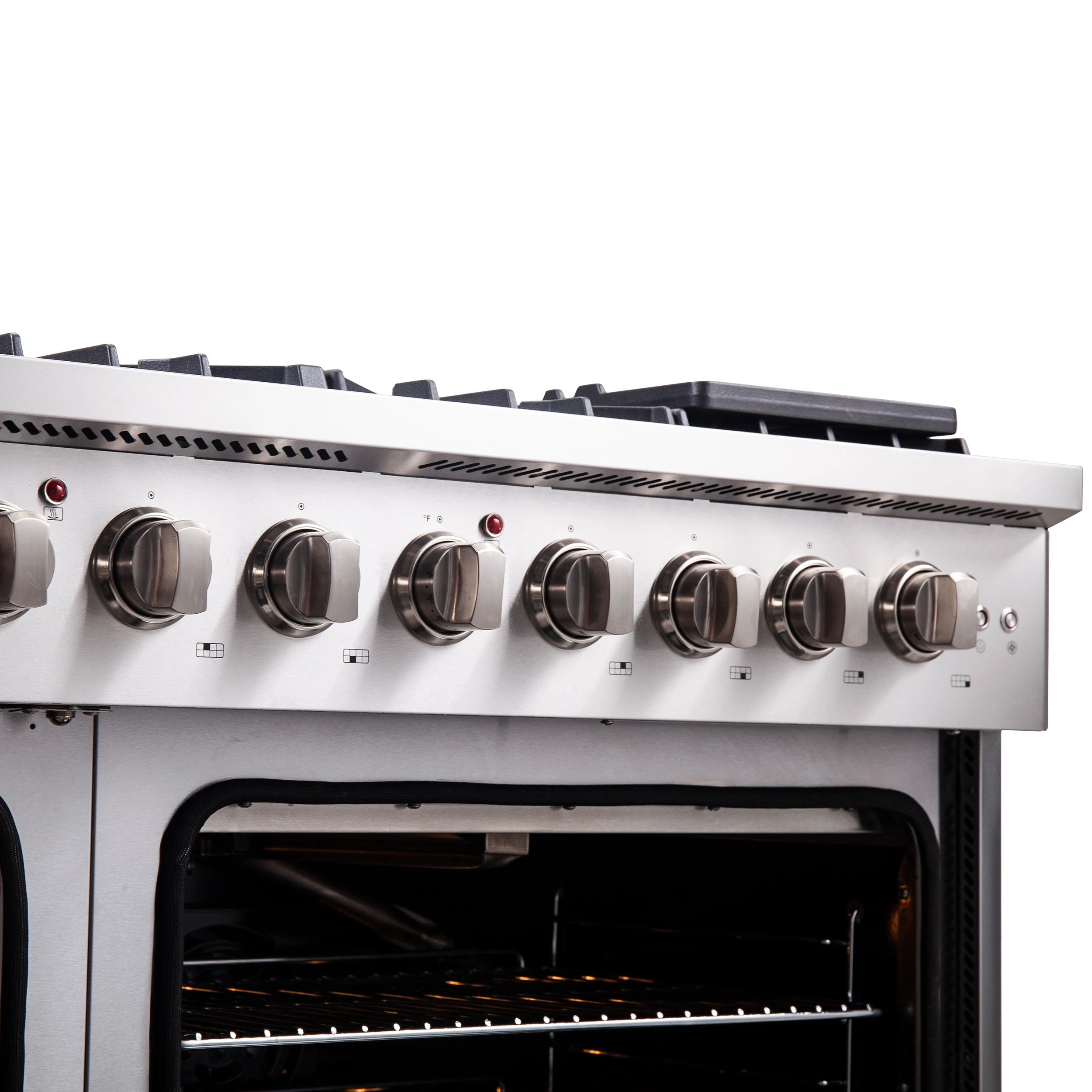 Galiano 48-Inch Freestanding French Door Gas Range, 8 Burners, Griddle, Convection Oven, Energy Efficient FFSGS644448