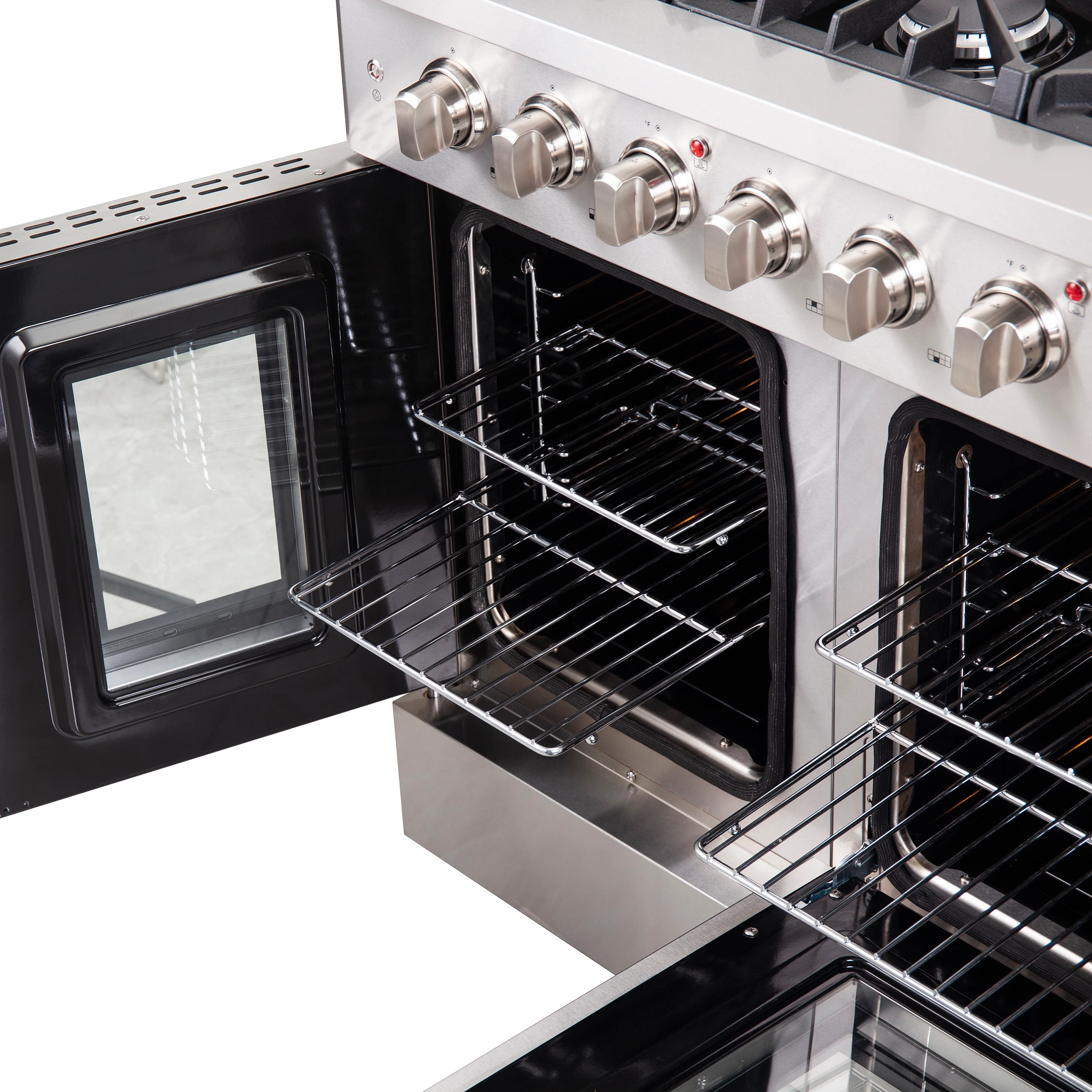 Galiano 48-Inch Freestanding French Door Gas Range, 8 Burners, Griddle, Convection Oven, Energy Efficient FFSGS644448