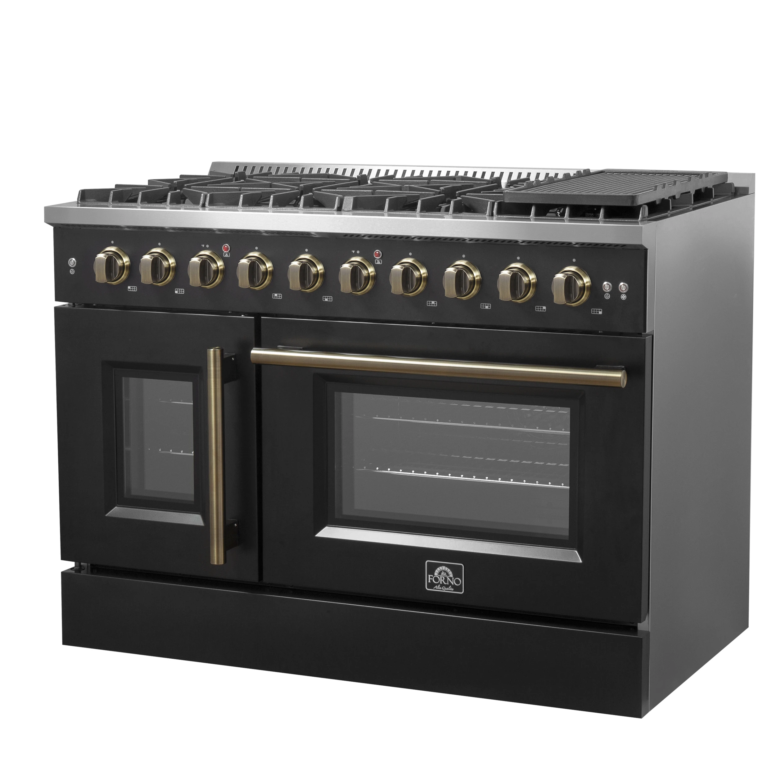 Galiano 48" Freestanding French Door Gas Range in FFSGS644448BLK