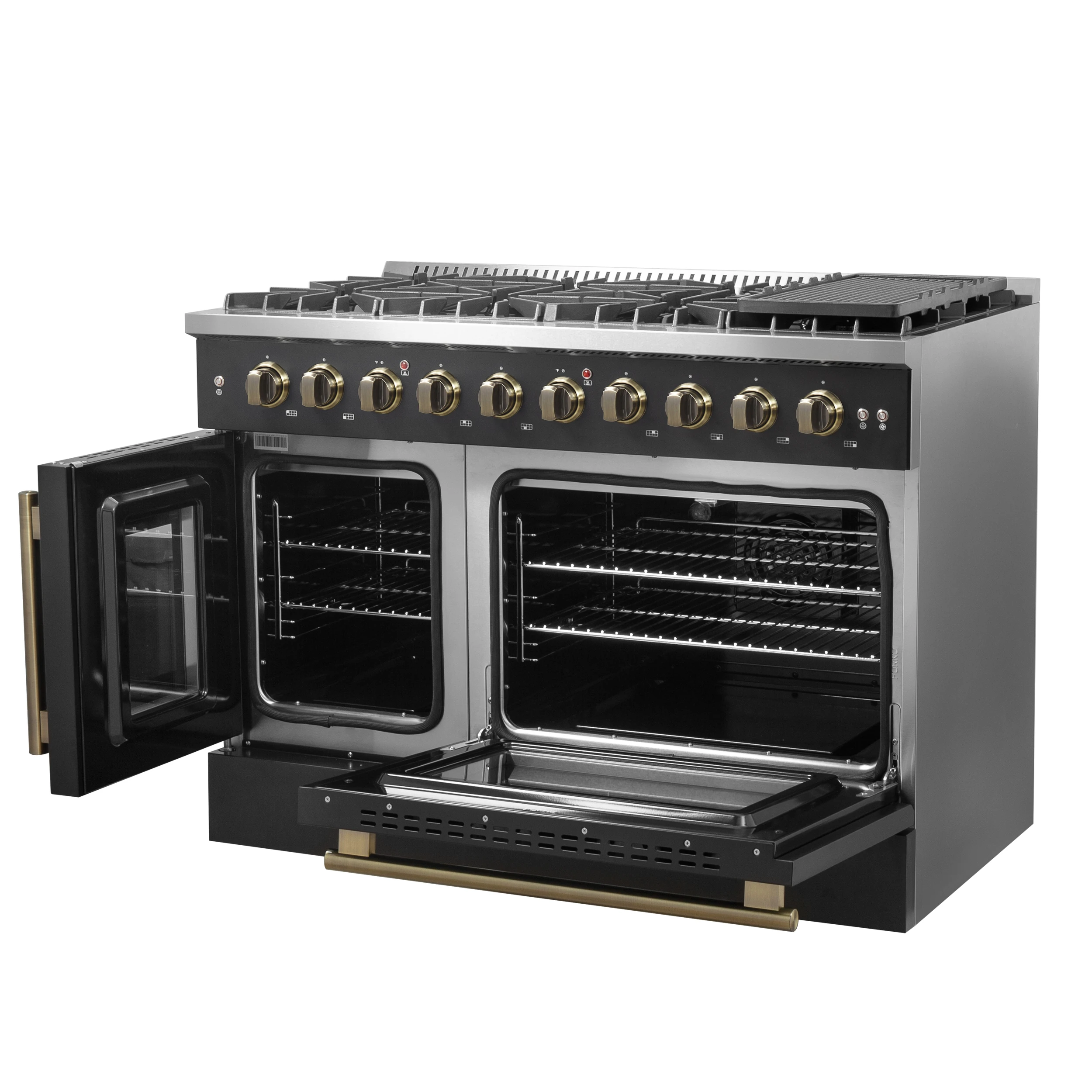 Galiano 48" Freestanding French Door Gas Range in FFSGS644448BLK