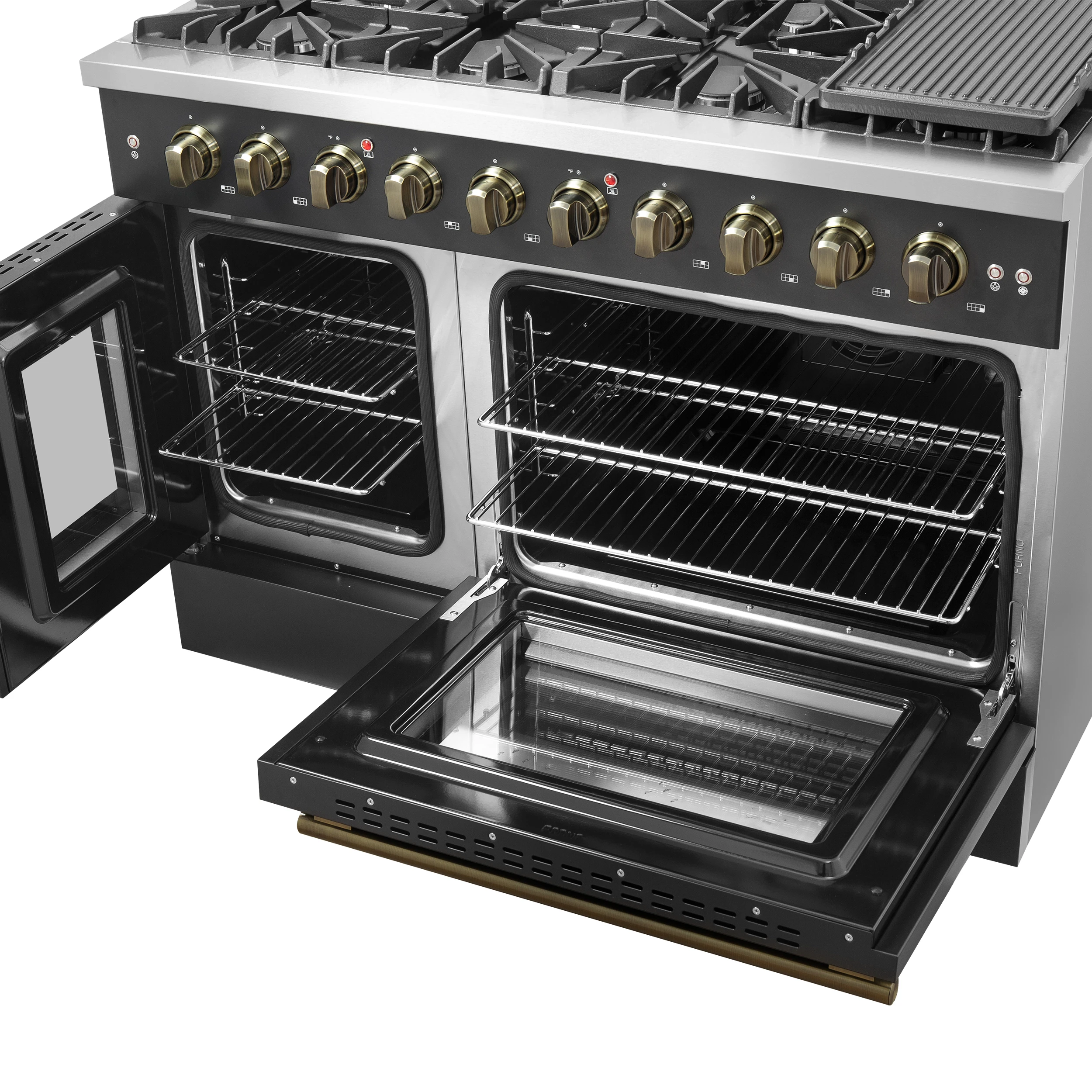 Galiano 48" Freestanding French Door Gas Range in FFSGS644448BLK
